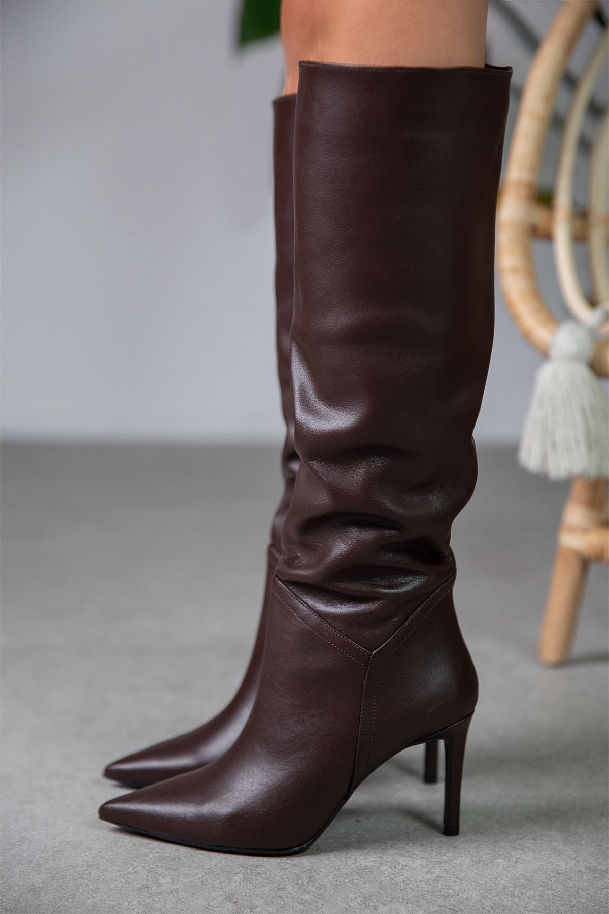 KİSS KAHVE DERİ ÇİZME KAHVE