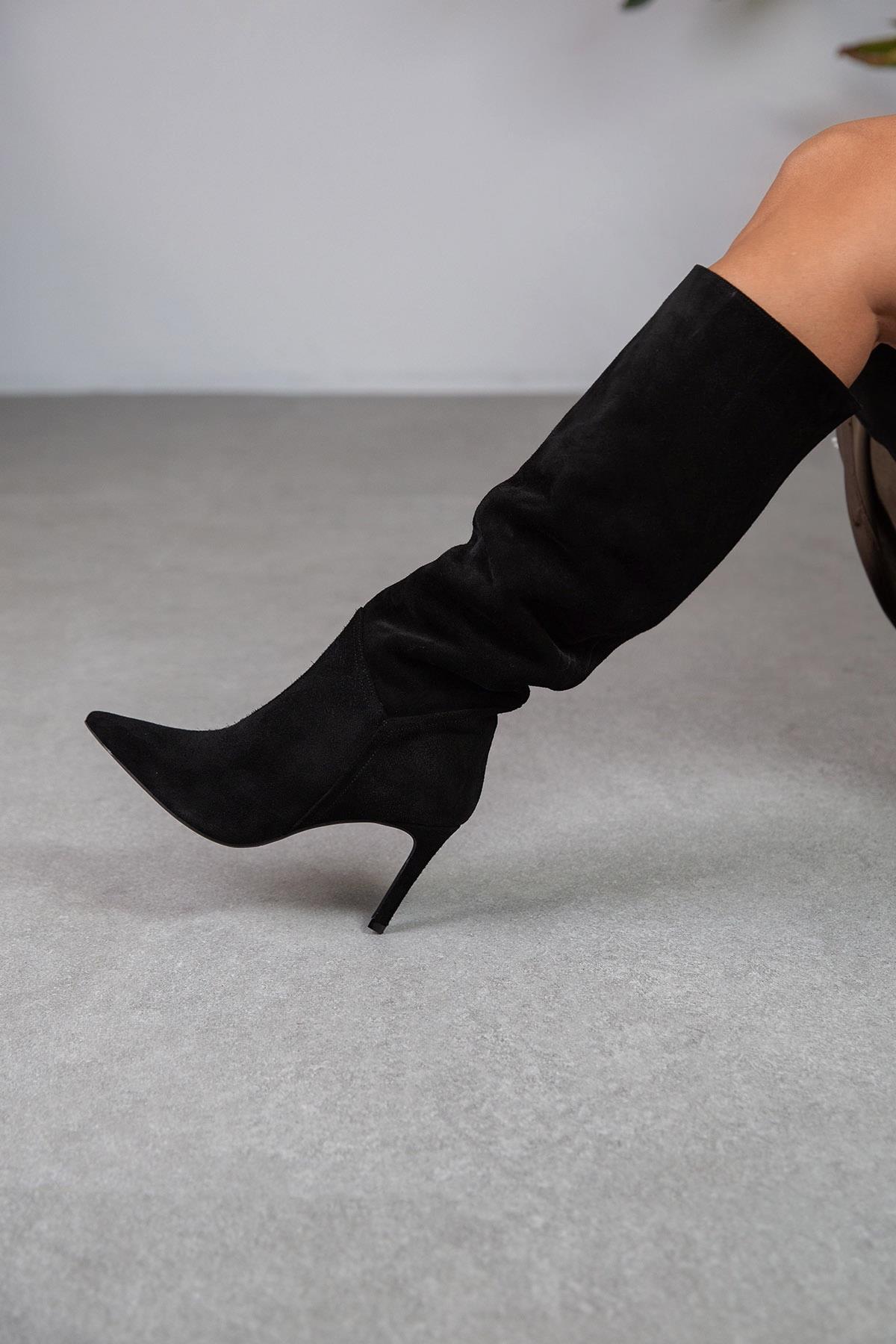 KİSS SİYAH SÜET ÇİZME SİYAH