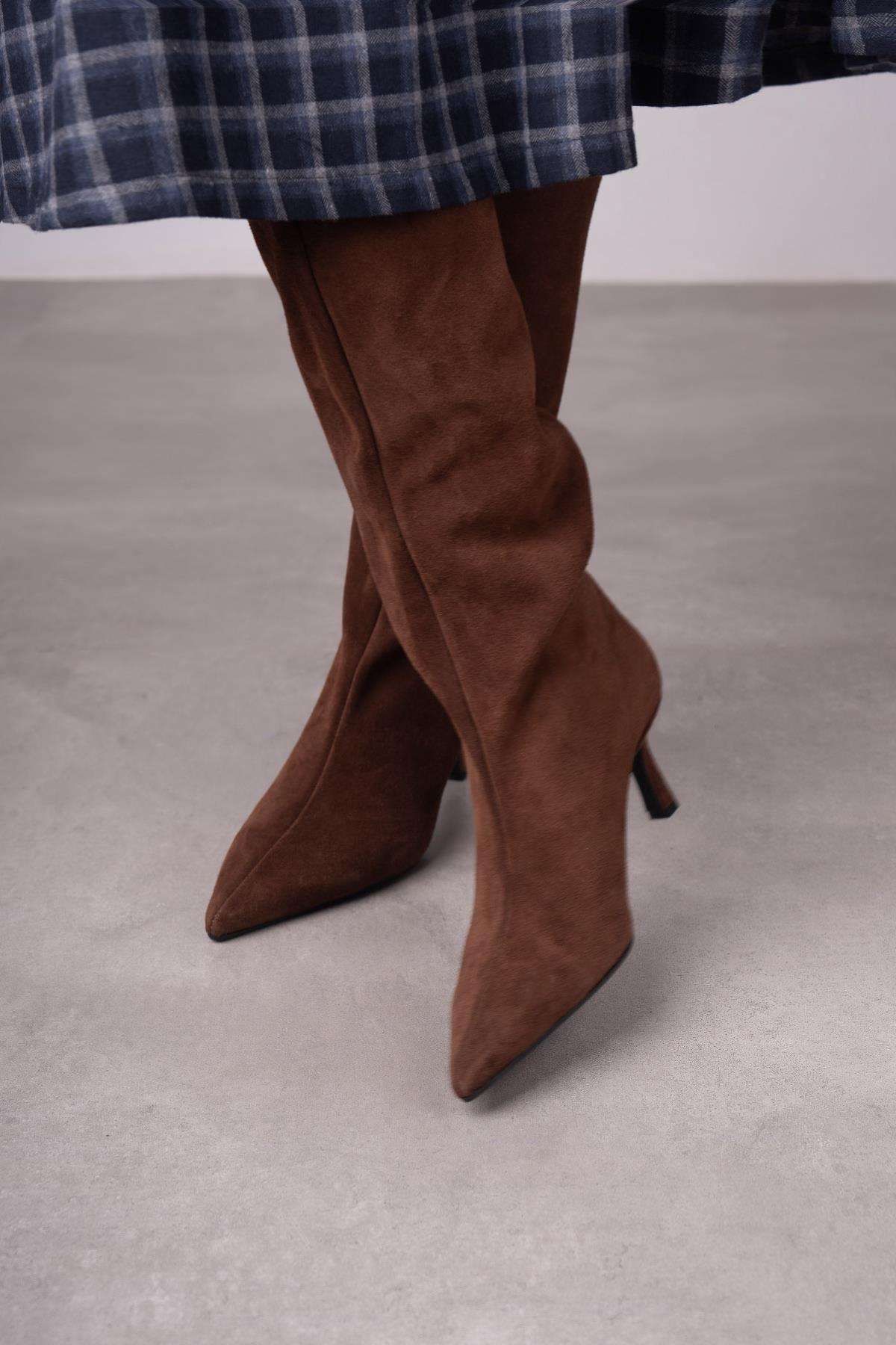 LİZA KAHVE SÜET ÇİZME KAHVE