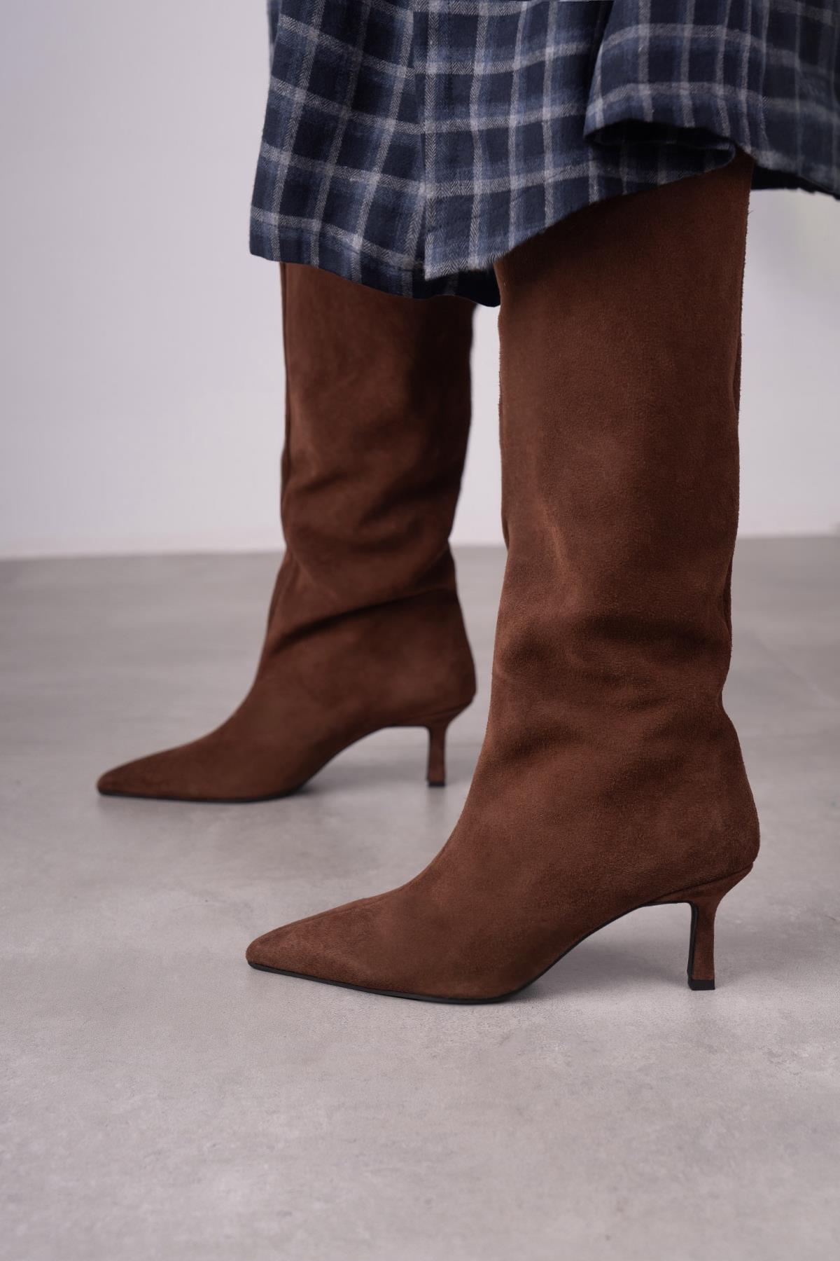 LİZA KAHVE SÜET ÇİZME KAHVE