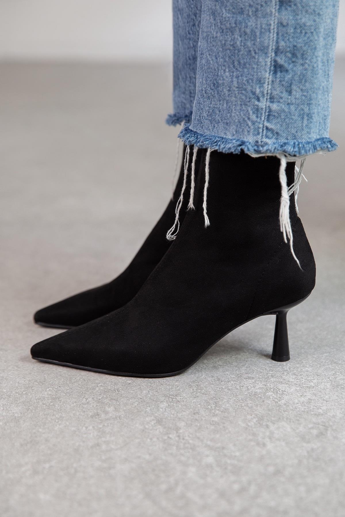 LOOK STREÇ SİYAH SÜET BOT SİYAH