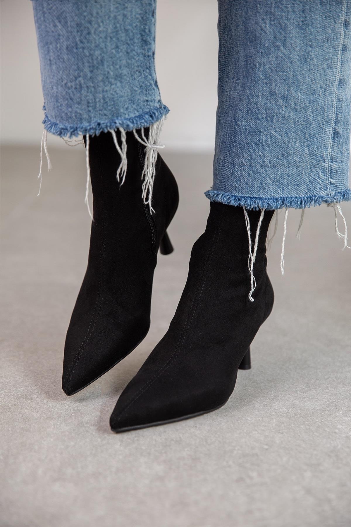 LOOK STREÇ SİYAH SÜET BOT SİYAH