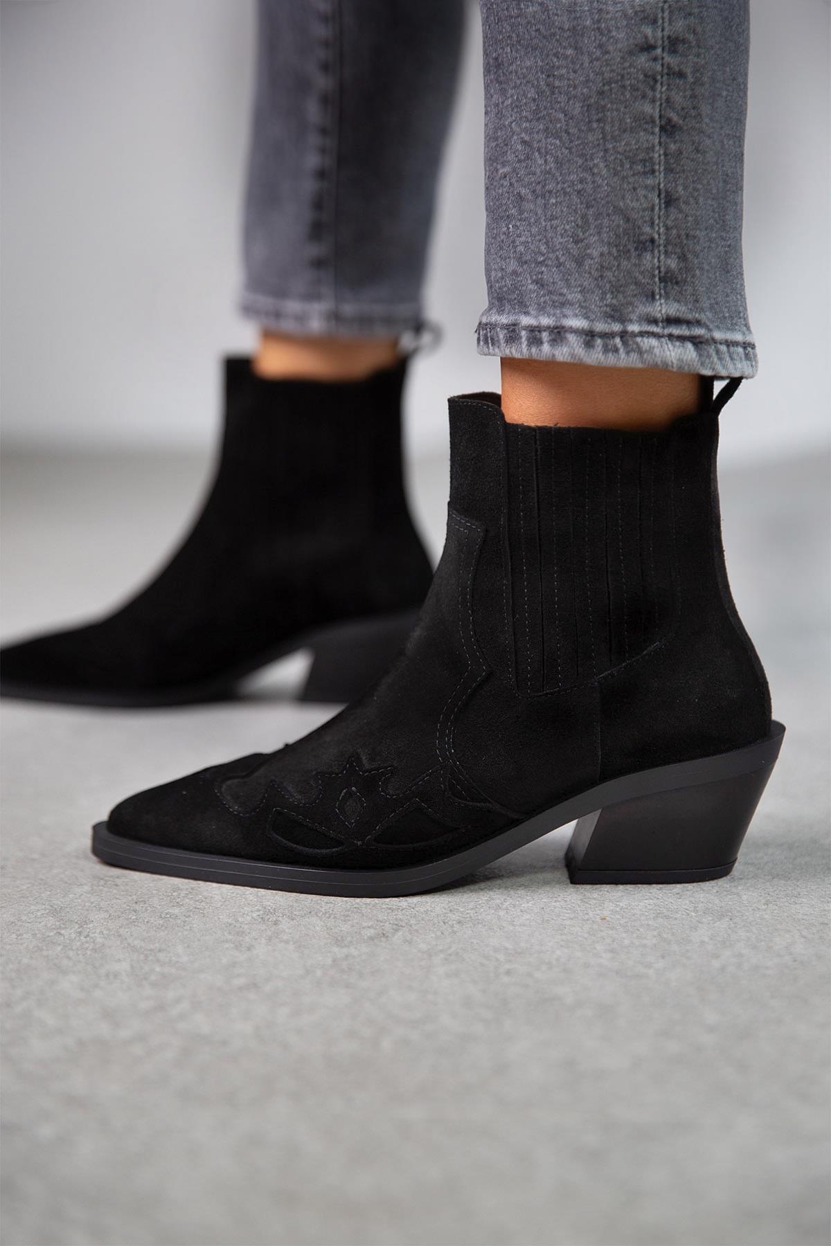 LUİS SİYAH SÜET KOVBOY SİYAH SÜET