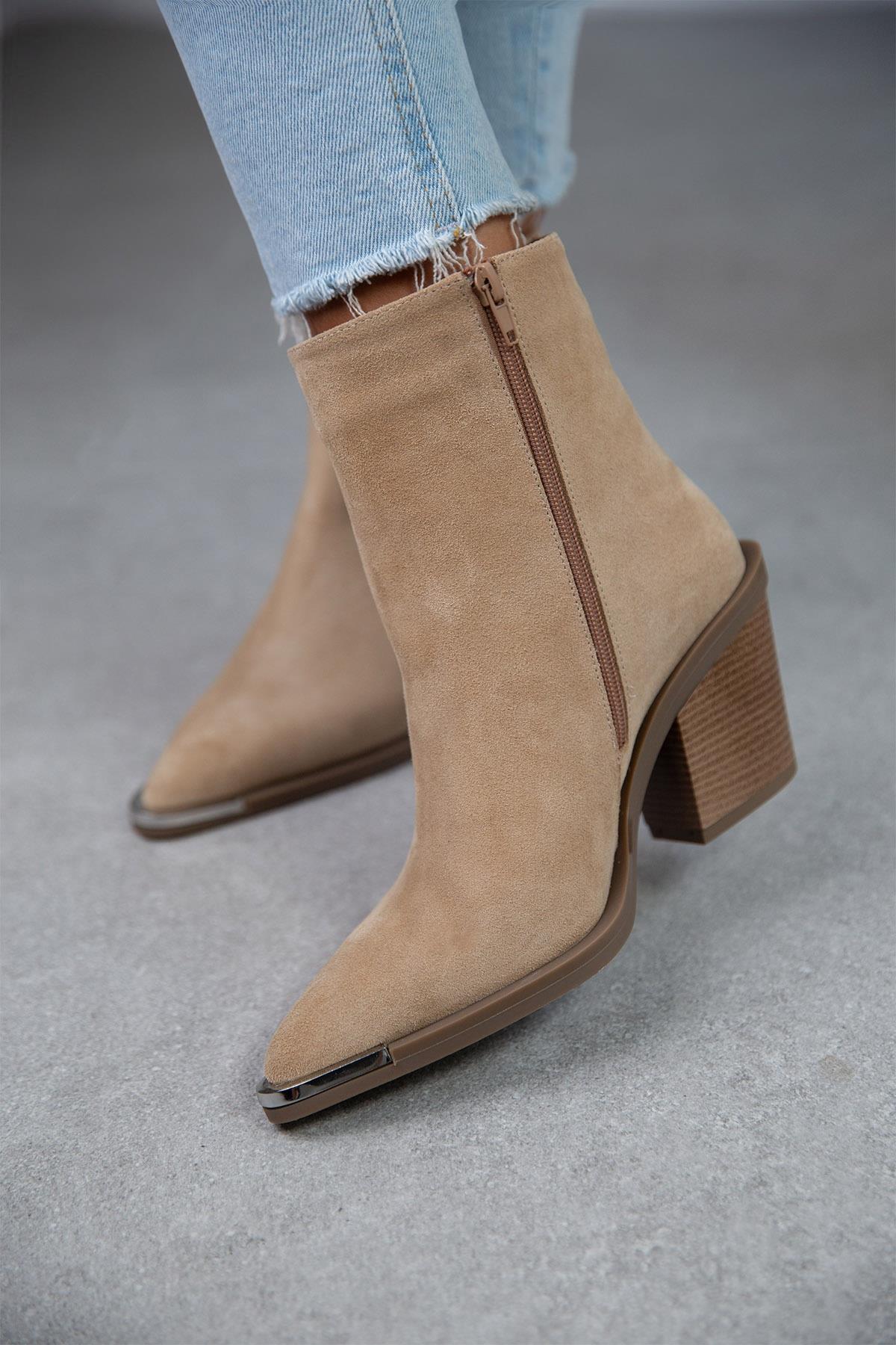 MARTİN BEJ SÜET KOVBOY BOT BEJ