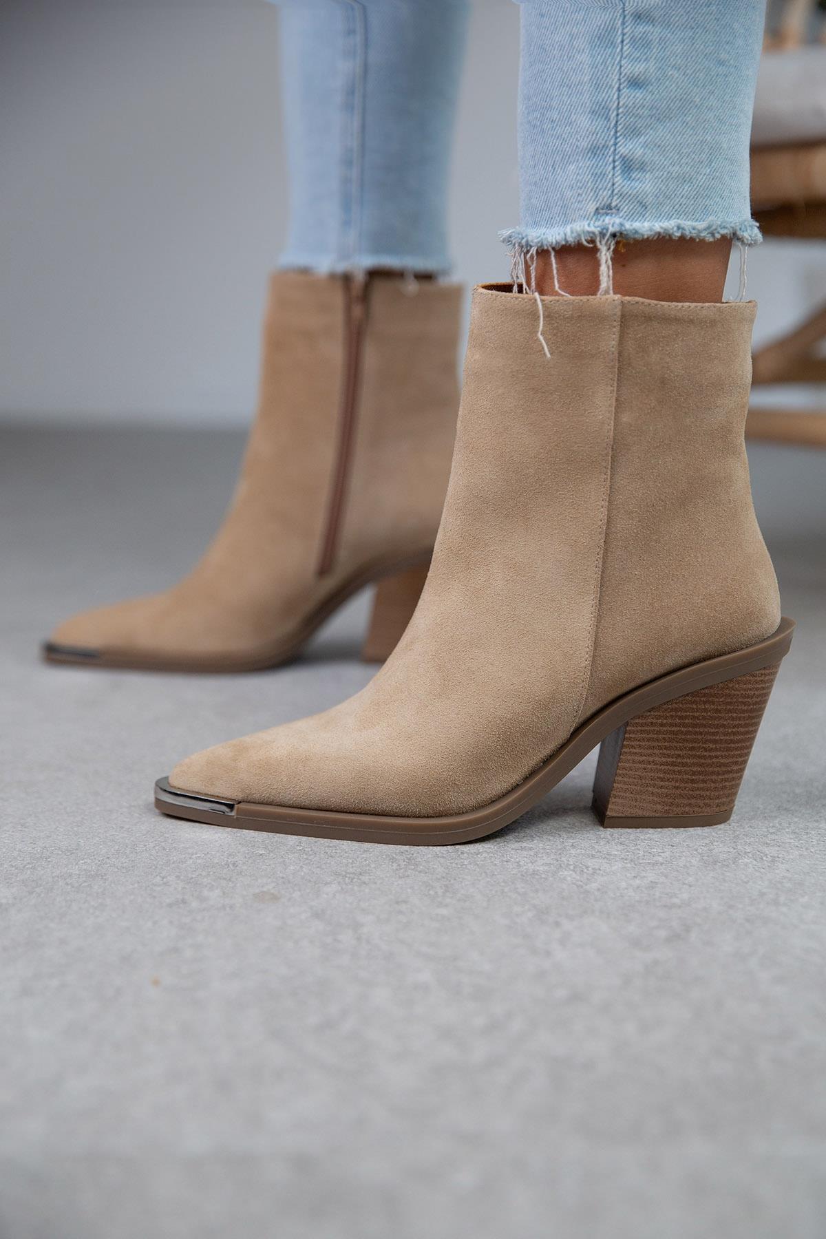 MARTİN BEJ SÜET KOVBOY BOT BEJ