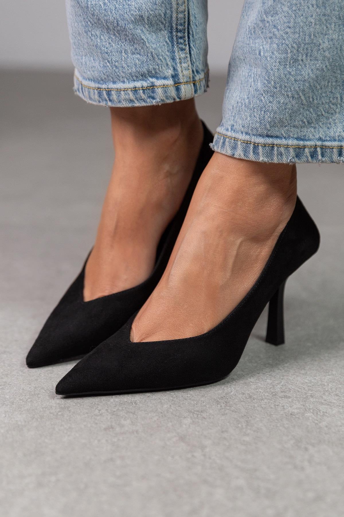 MYRA SİYAH SÜET STİLETTO SİYAH