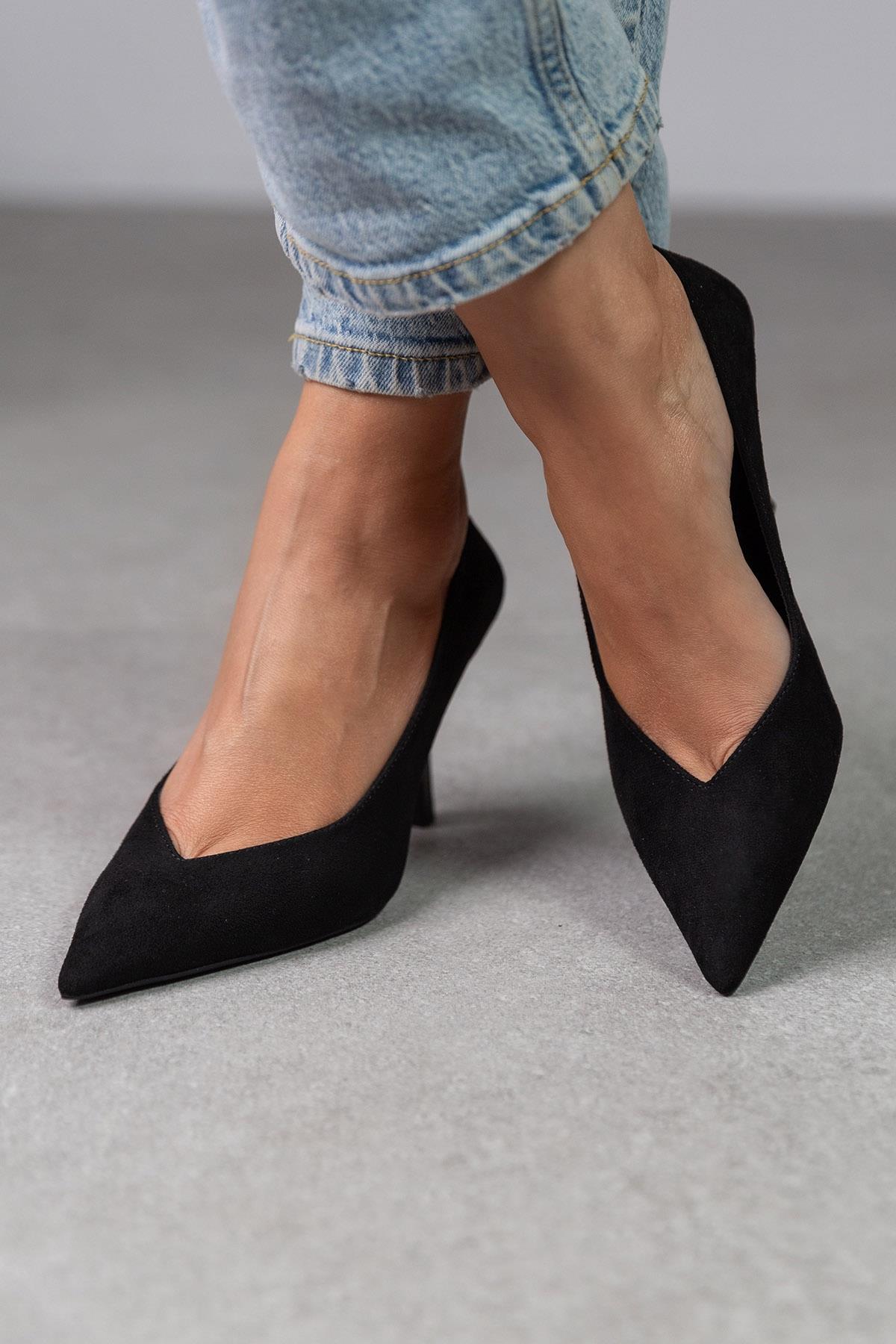 MYRA SİYAH SÜET STİLETTO SİYAH