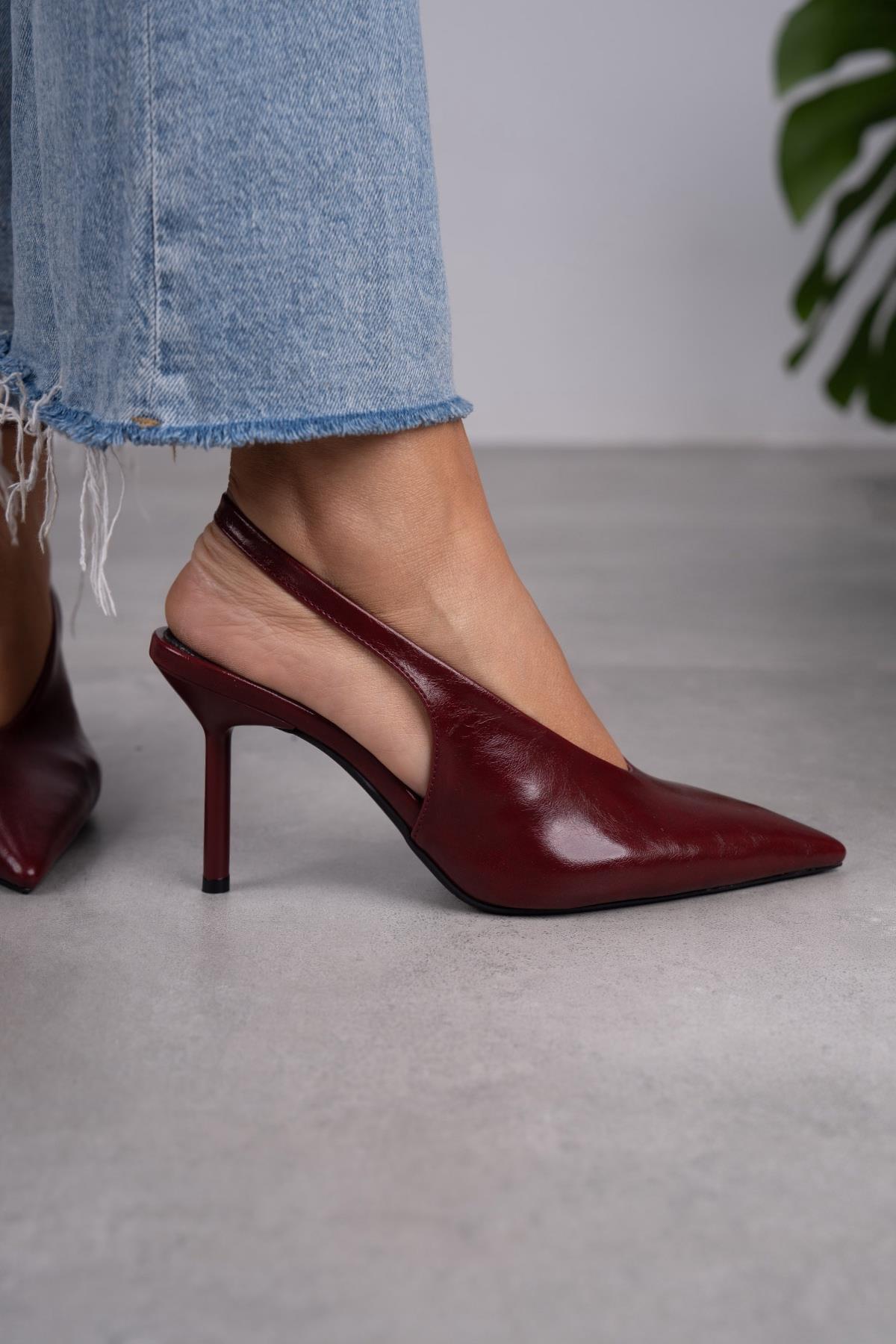 NATALİ BORDO DERİ AYAKKABI bordo