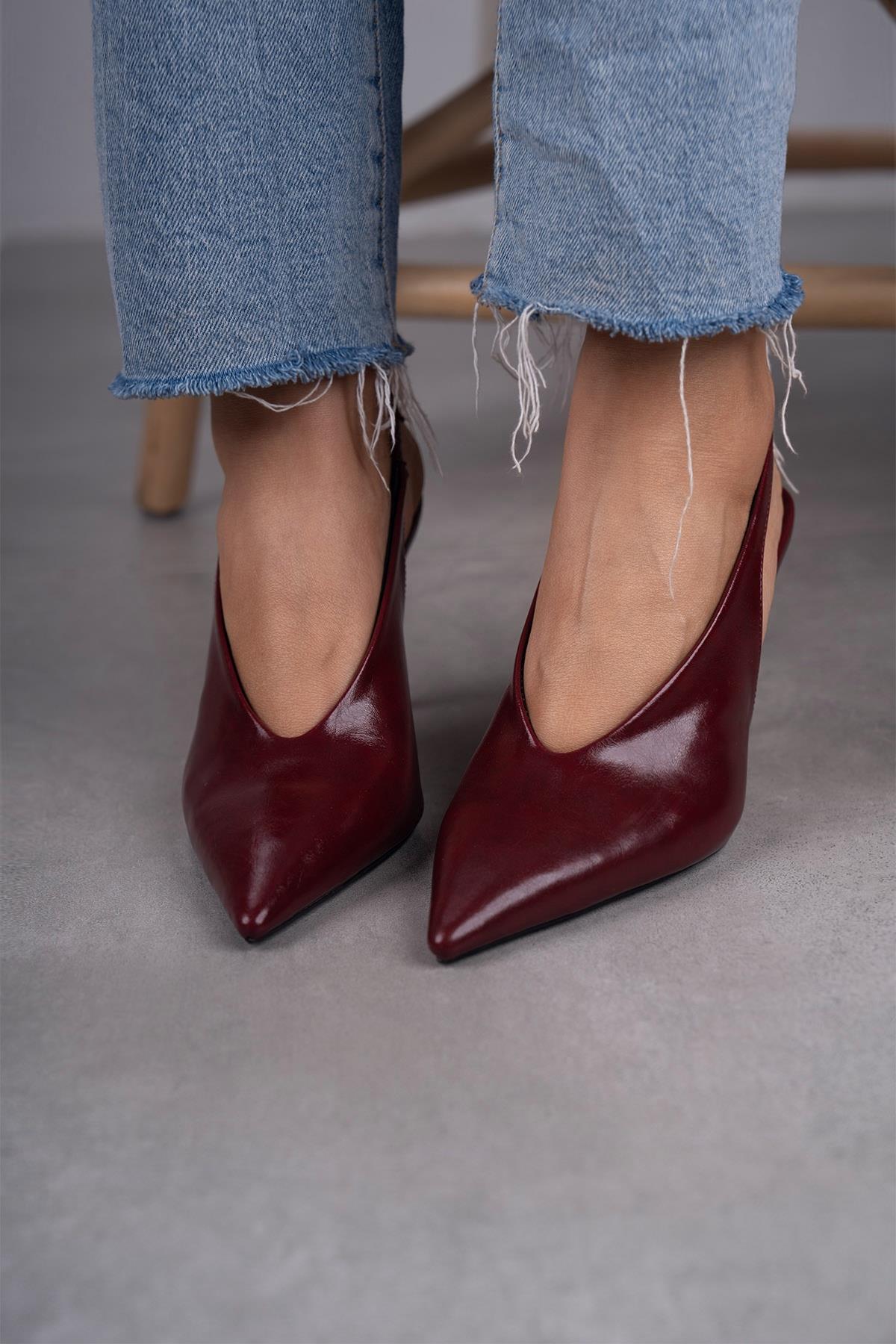 NATALİ BORDO DERİ AYAKKABI bordo