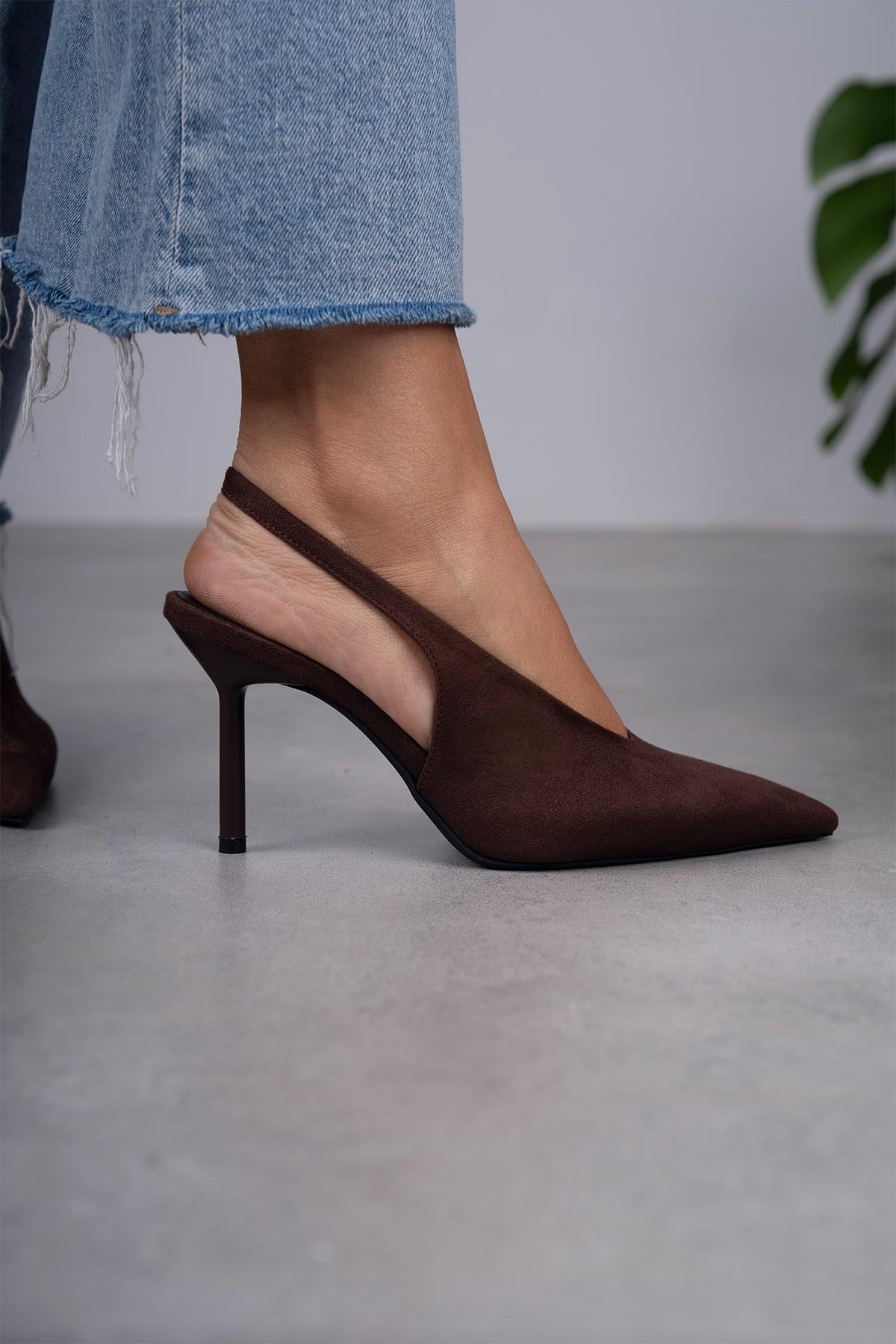 NATALİ KOYU KAHVE SÜET AYAKKABI KAHVE