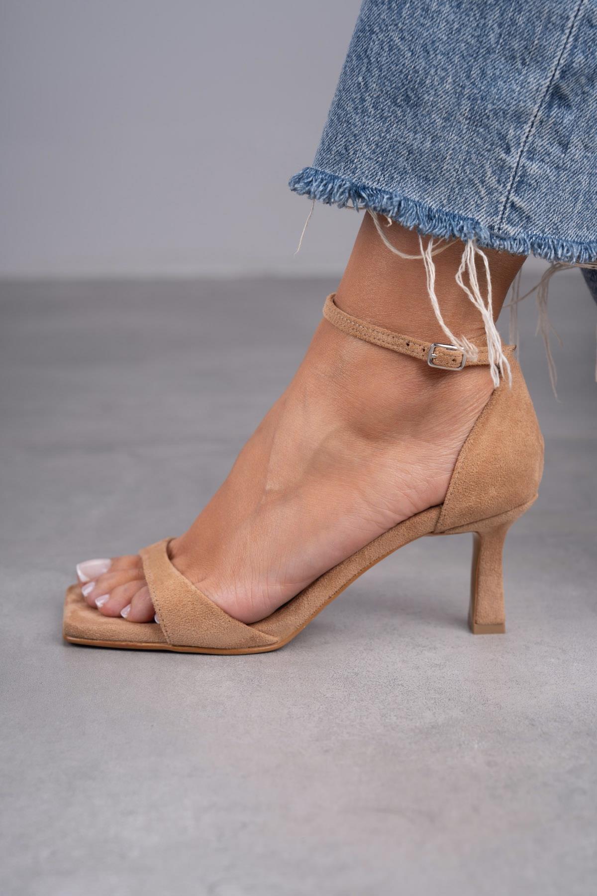 ONLY BEJ SÜET SANDALET BEJ SÜET