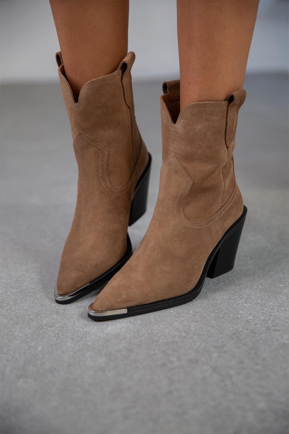 OVER AÇIK KAHVE SÜET KOVBOY KAHVE