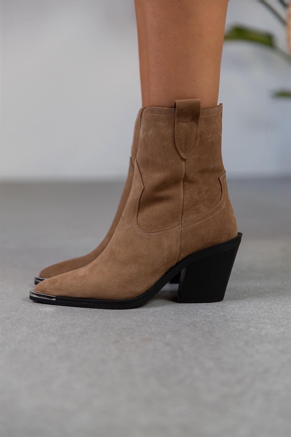 OVER AÇIK KAHVE SÜET KOVBOY KAHVE