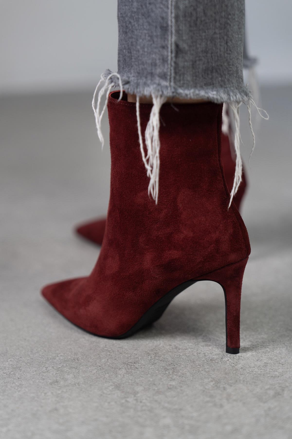PARİS BORDO SÜET BOT bordo
