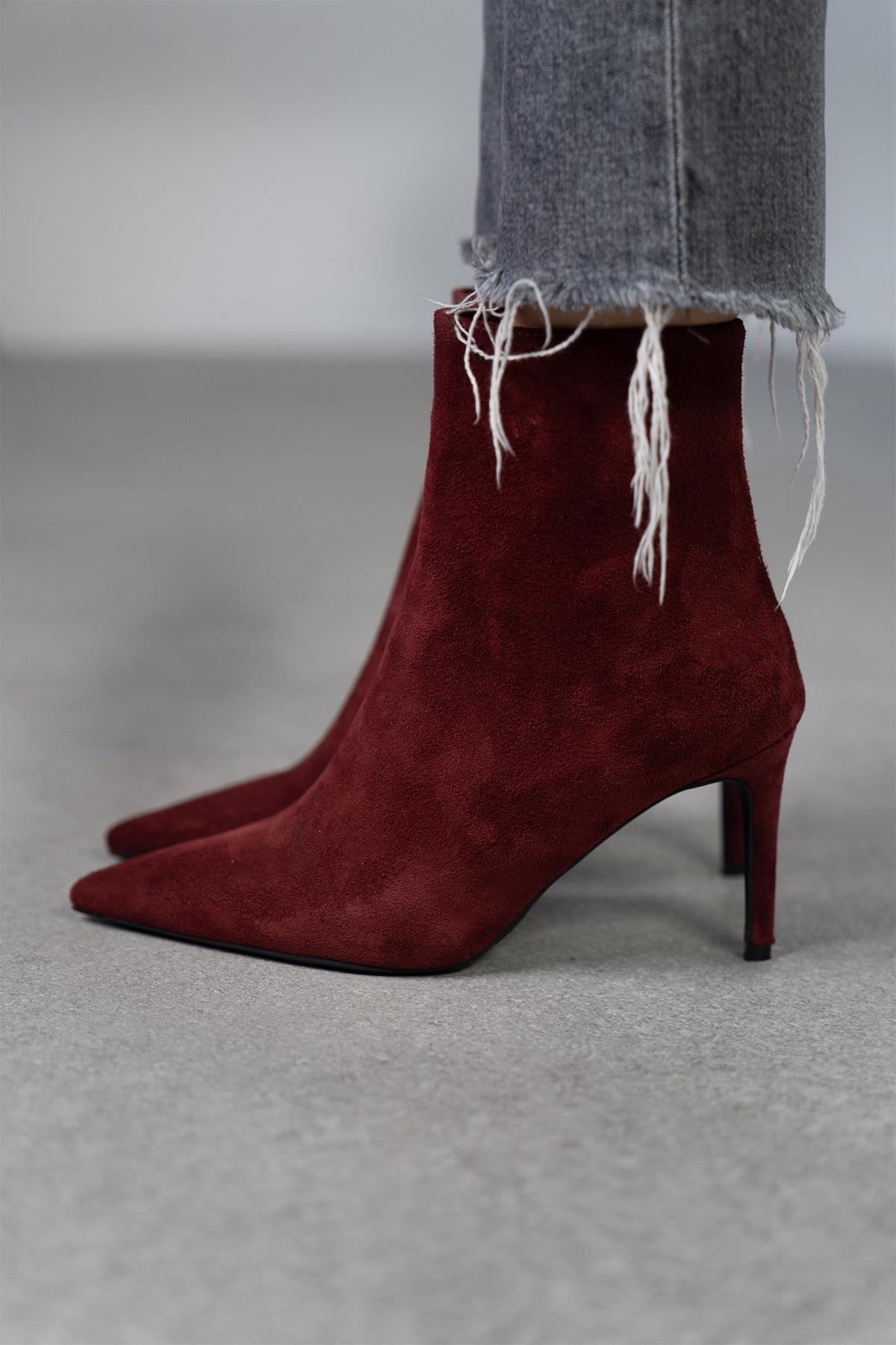 PARİS BORDO SÜET BOT bordo
