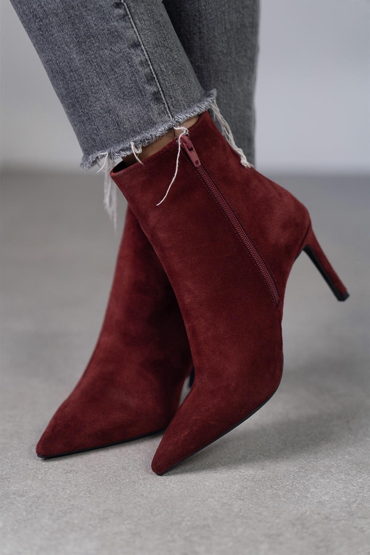 PARİS BORDO SÜET BOT bordo