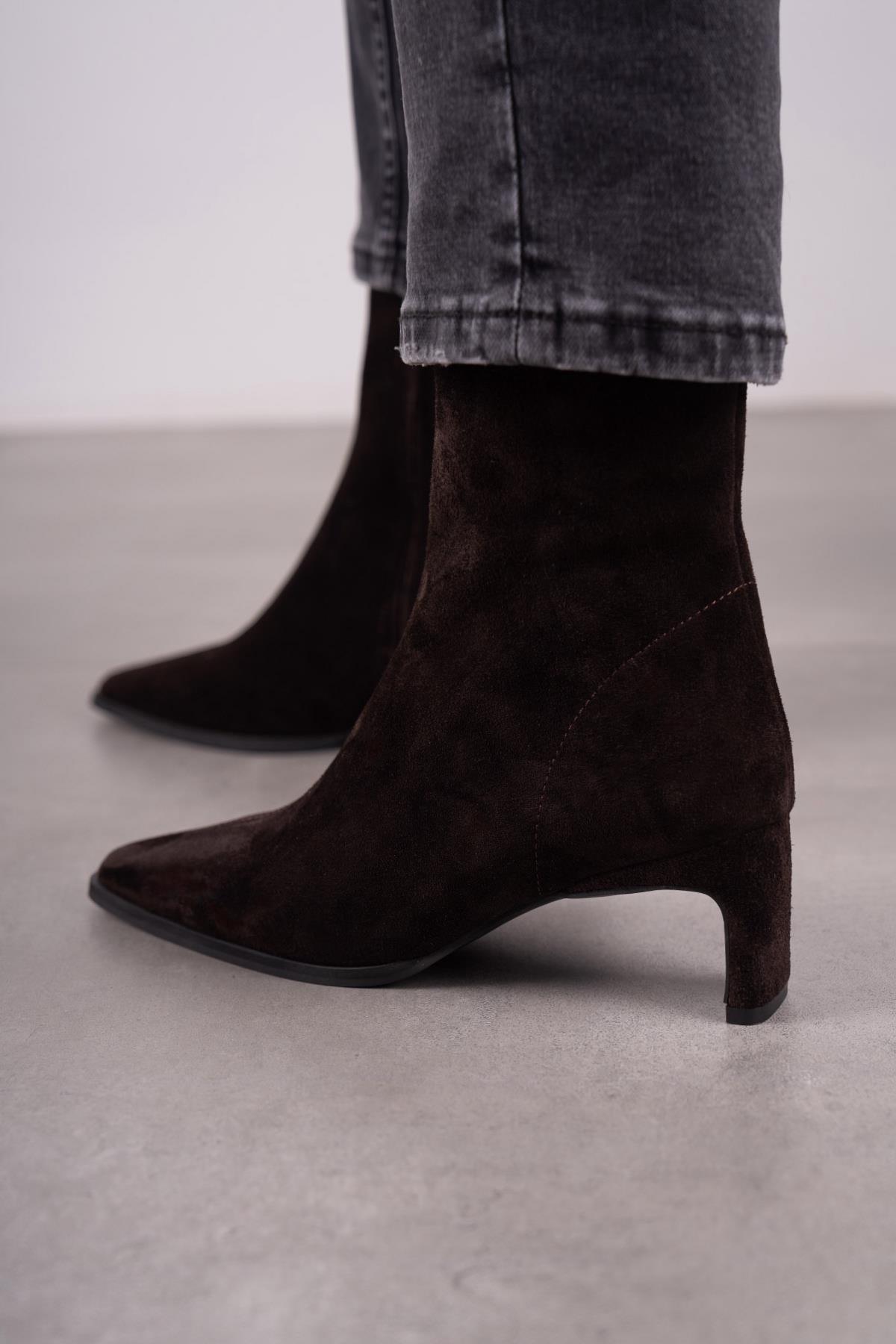 RENDA KOYU KAHVE SÜET BOT KAHVE