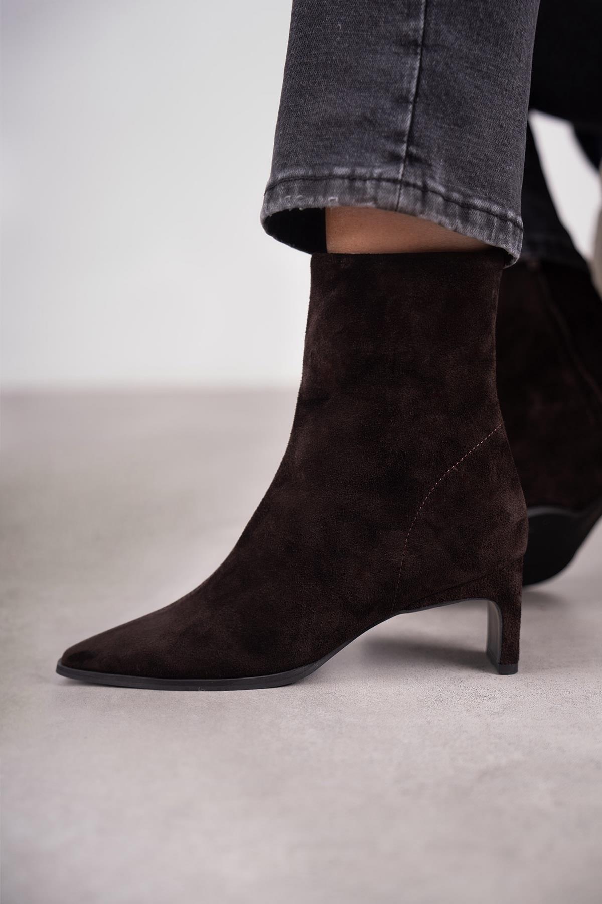 RENDA KOYU KAHVE SÜET BOT KAHVE