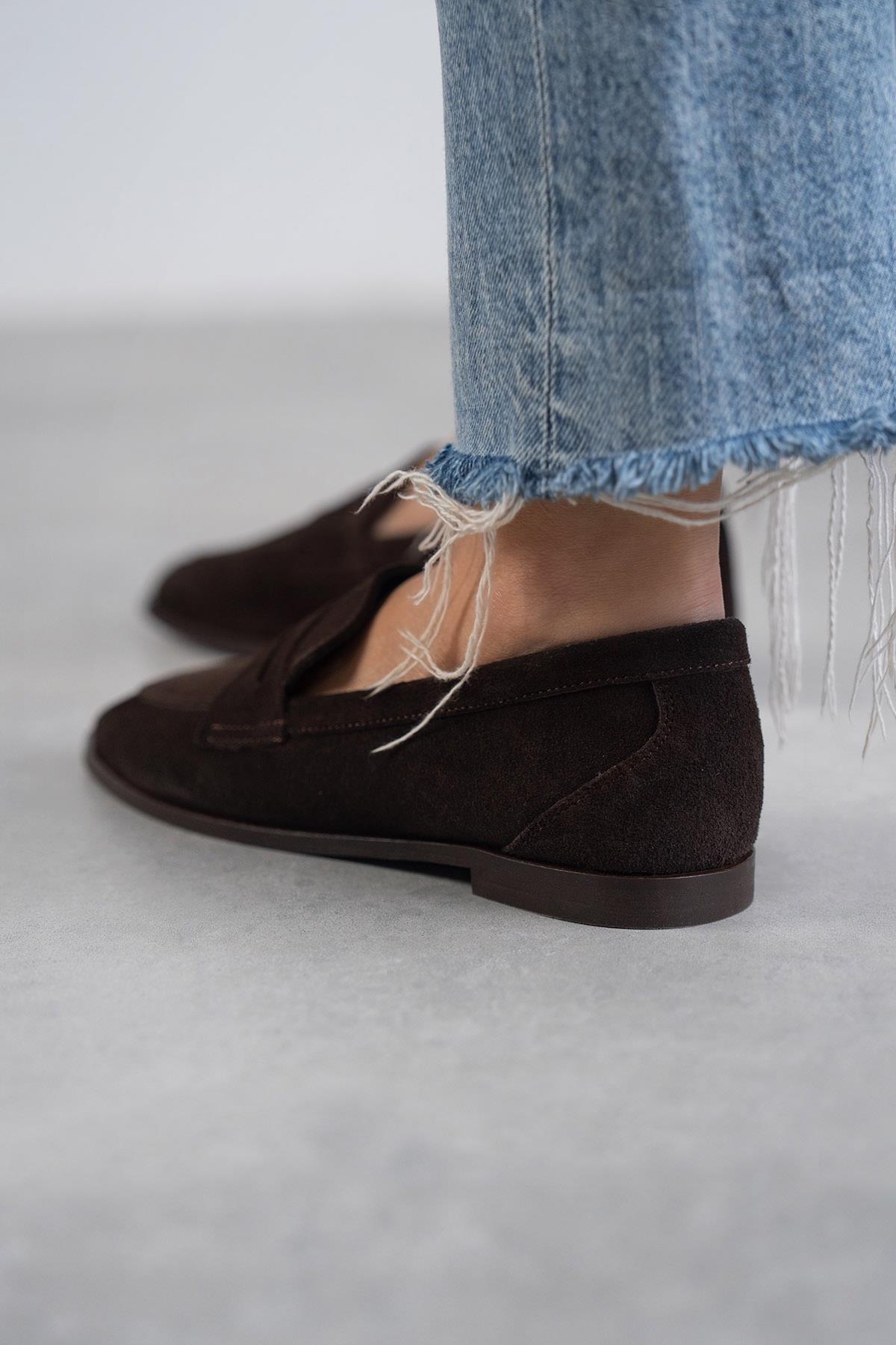 SANDER KOYU KAHVE SÜET AYAKKABI KAHVE