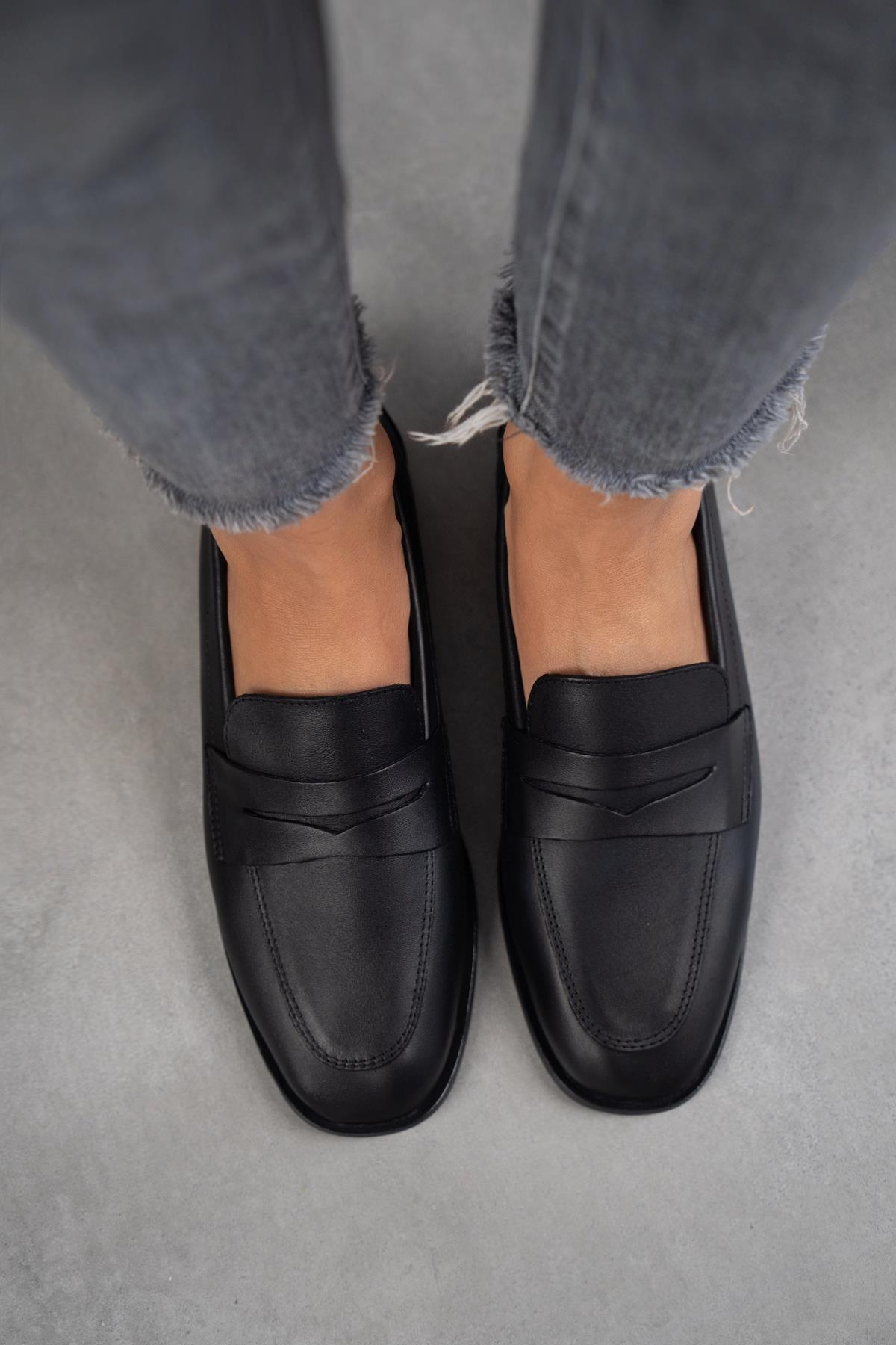 SANDER SİYAH DERİ AYAKKABI SİYAH DERİ