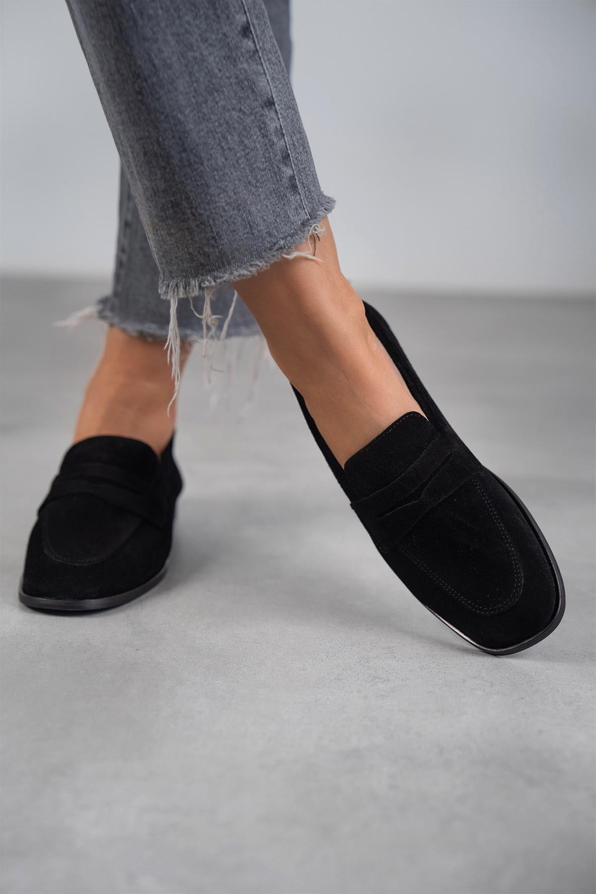 SANDER SİYAH SÜET AYAKKABI SİYAH SÜET