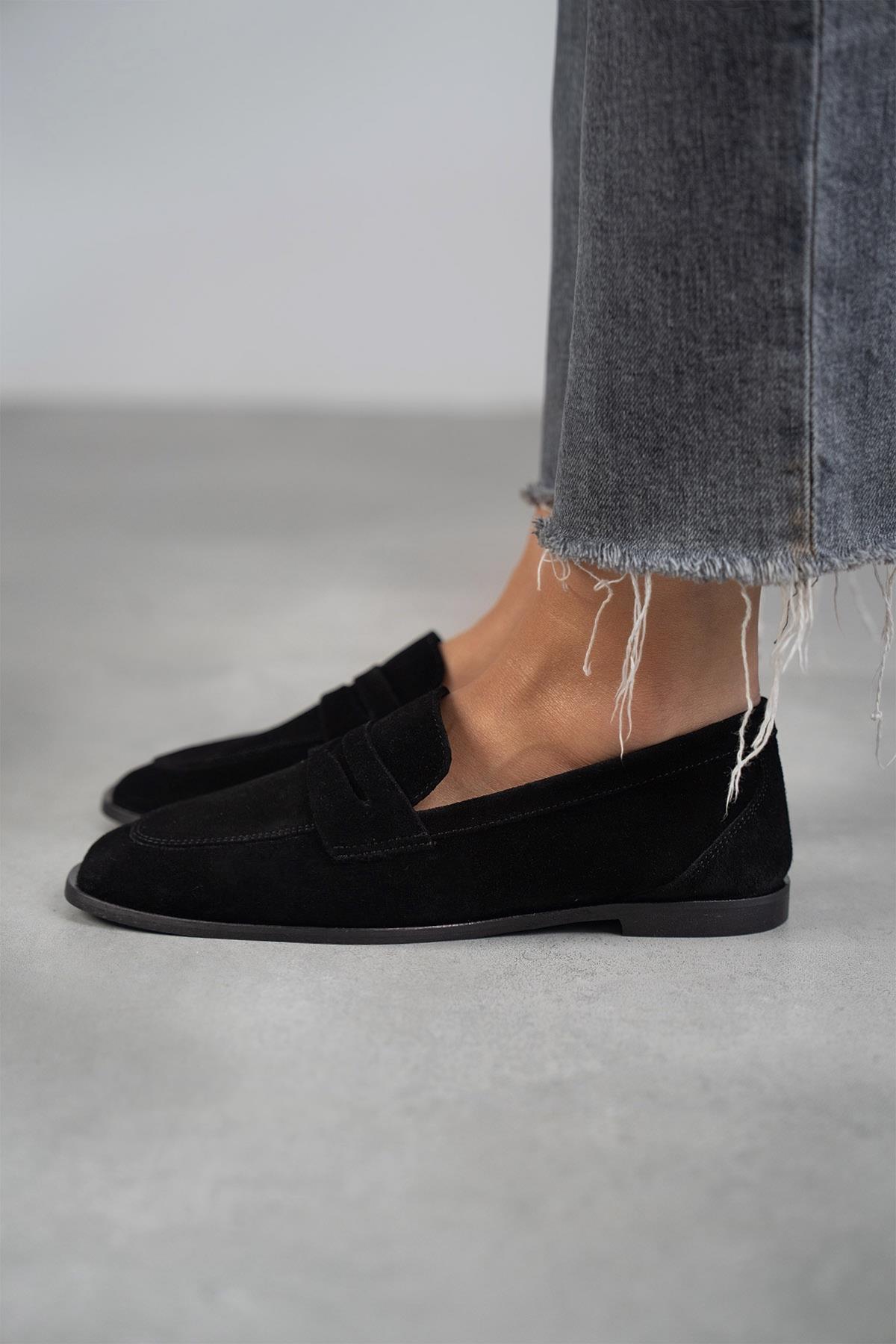 SANDER SİYAH SÜET AYAKKABI SİYAH SÜET