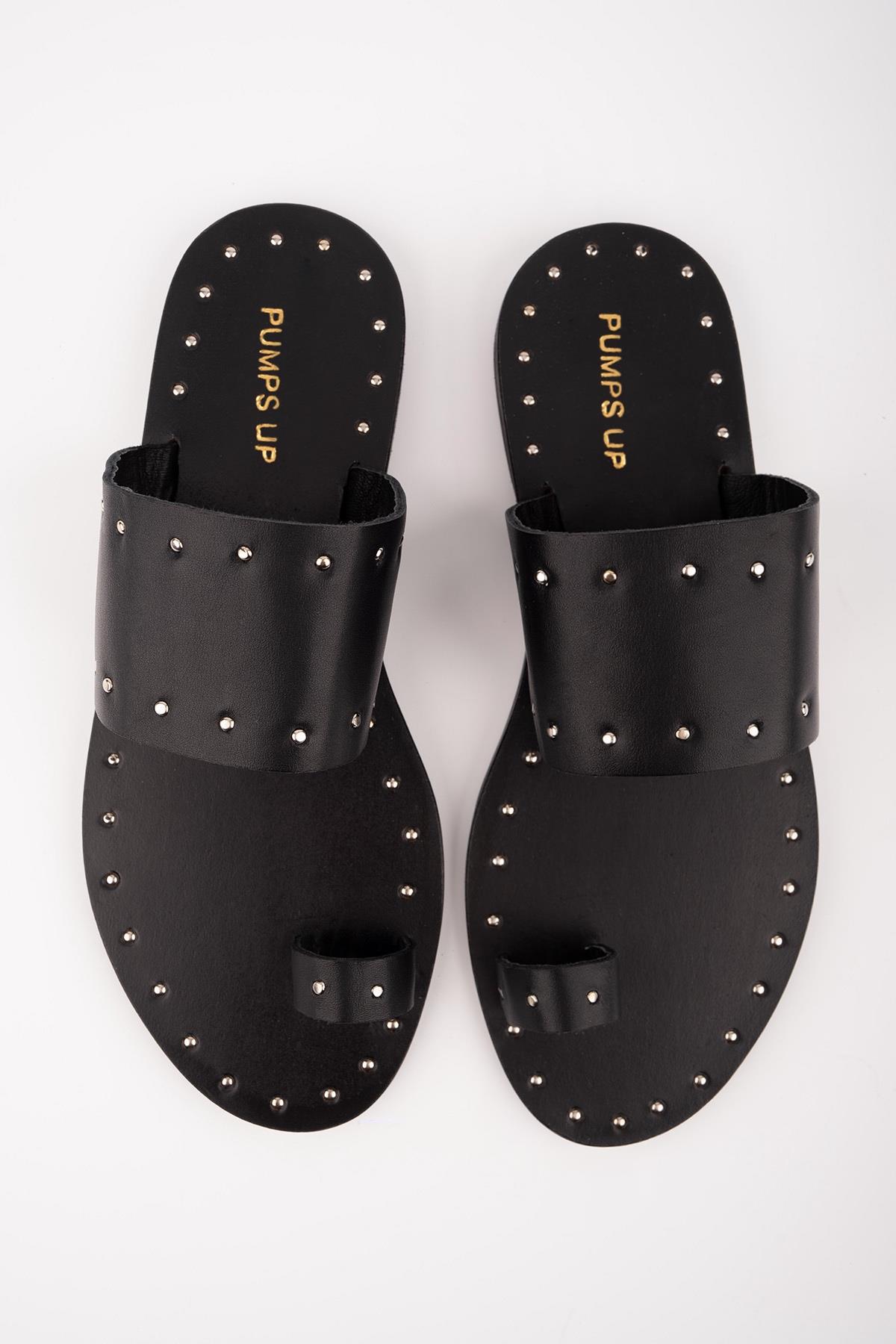 SANDRA SİYAH DERİ TERLİK SİYAH DERİ