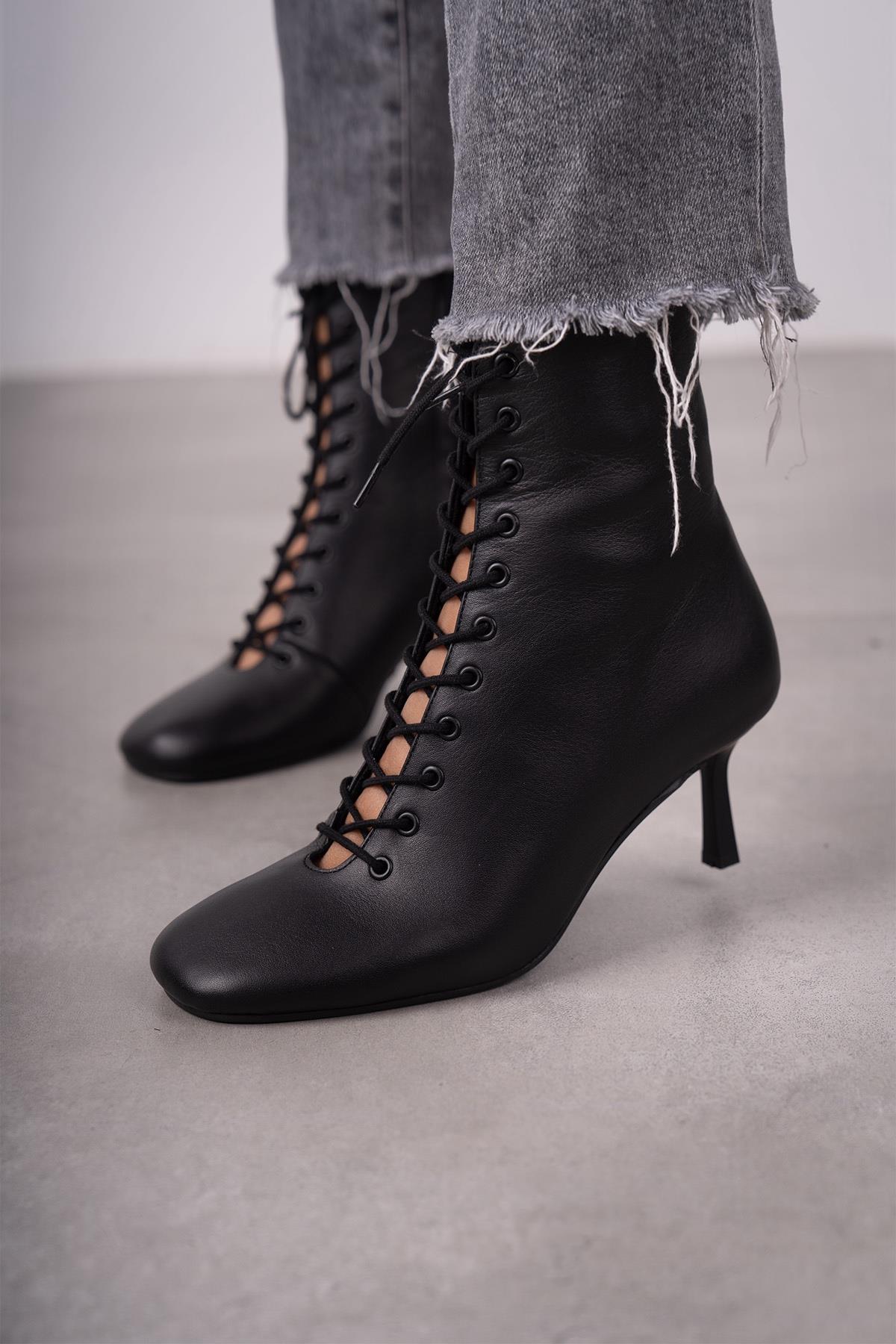 SİLVA SİYAH DERİ BOT SİYAH DERİ