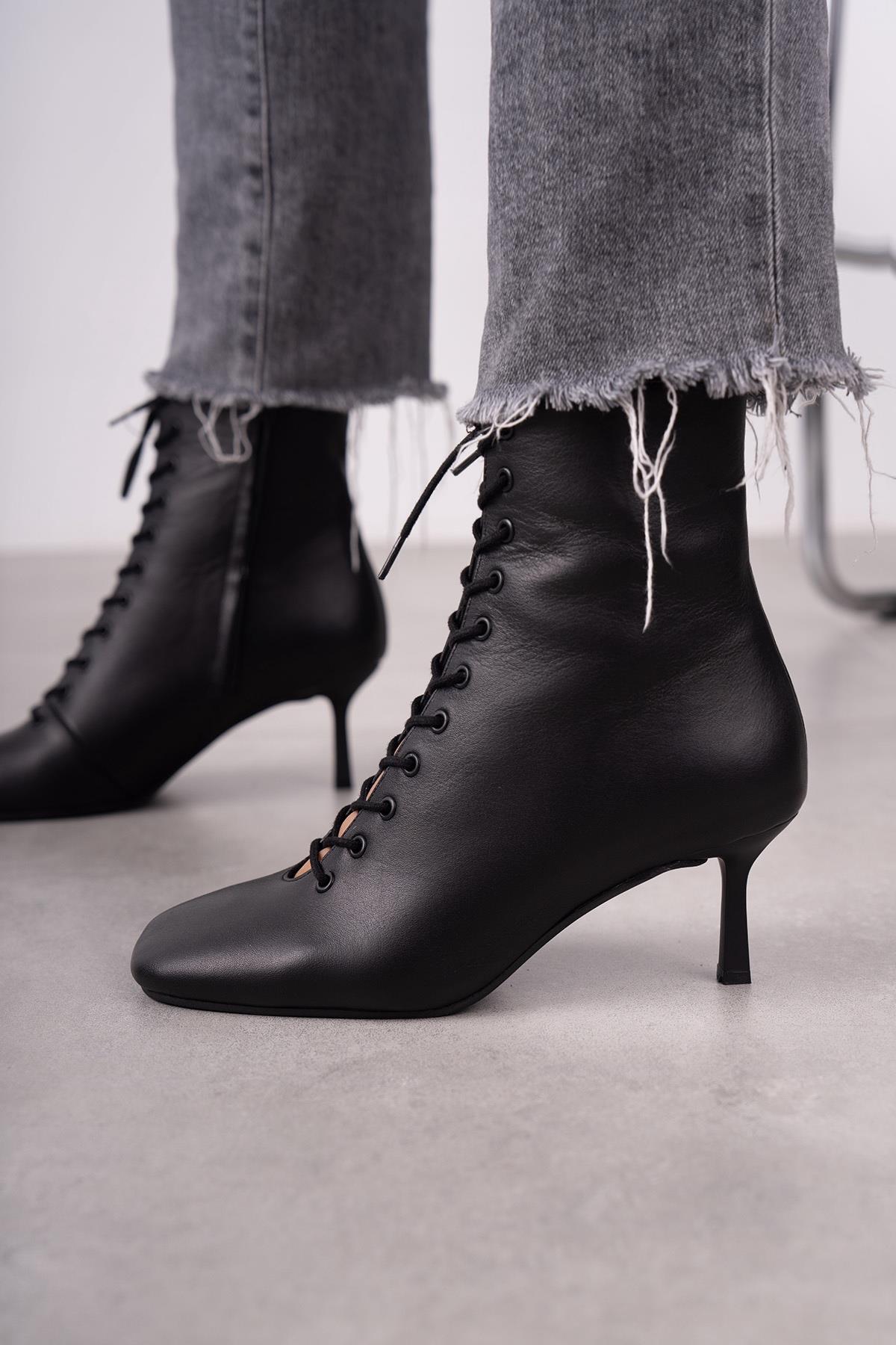 SİLVA SİYAH DERİ BOT SİYAH DERİ