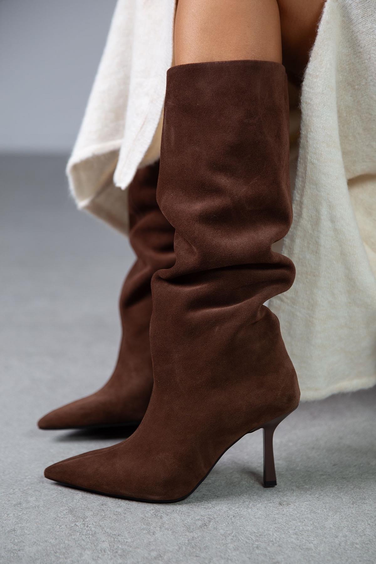 SONYA KAHVE SÜET ÇİZME KAHVE