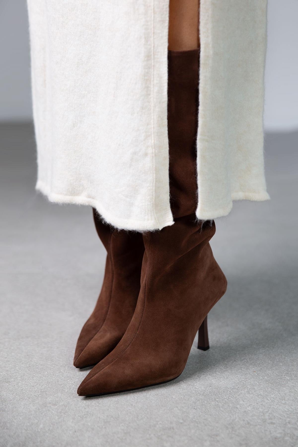 SONYA KAHVE SÜET ÇİZME KAHVE