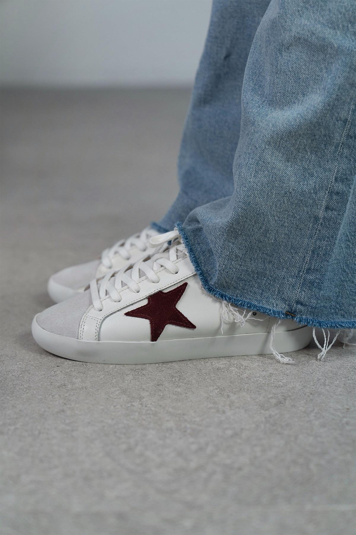 STAR BEYAZ - BORDO SNEAKER bordo