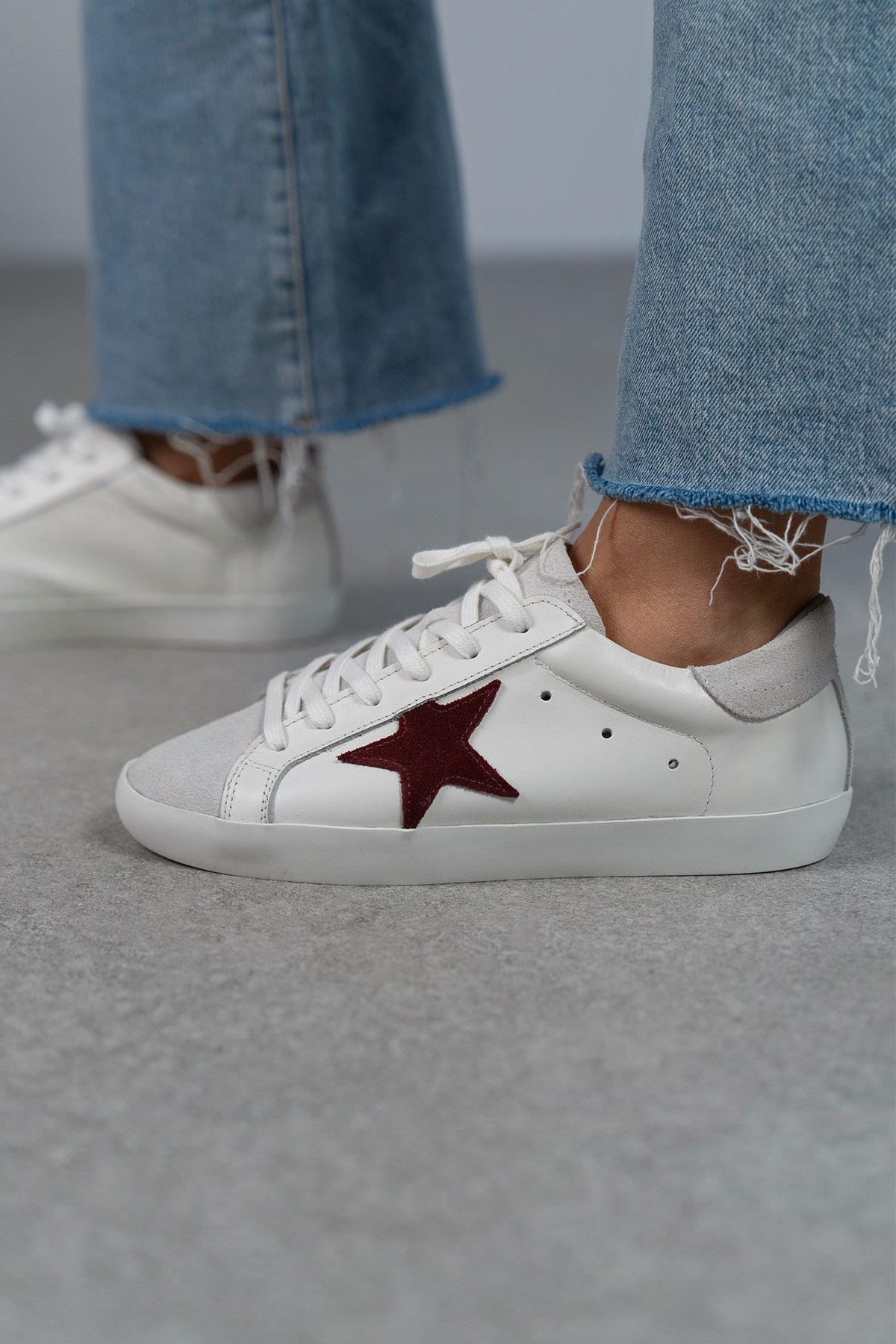 STAR BEYAZ - BORDO SNEAKER bordo