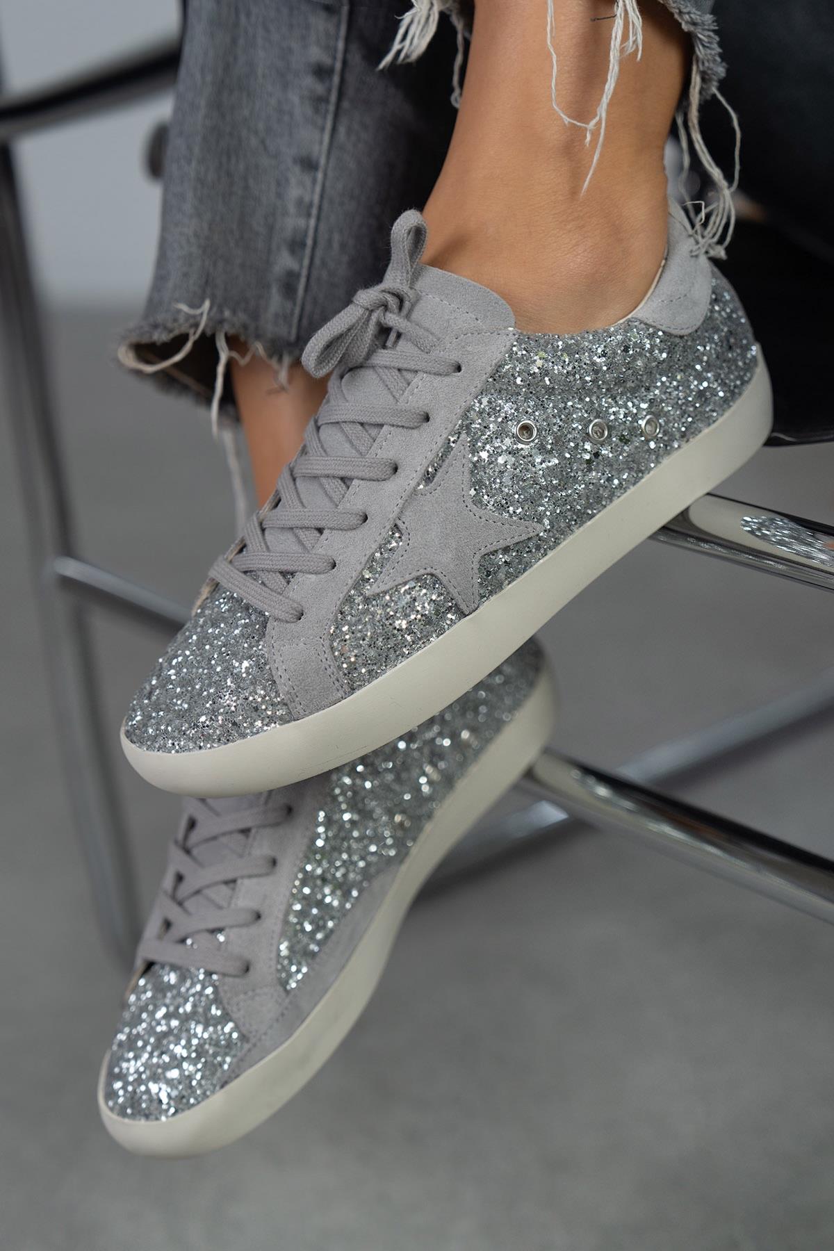 STAR GRİ SİMLİ SNEAKER GRİ