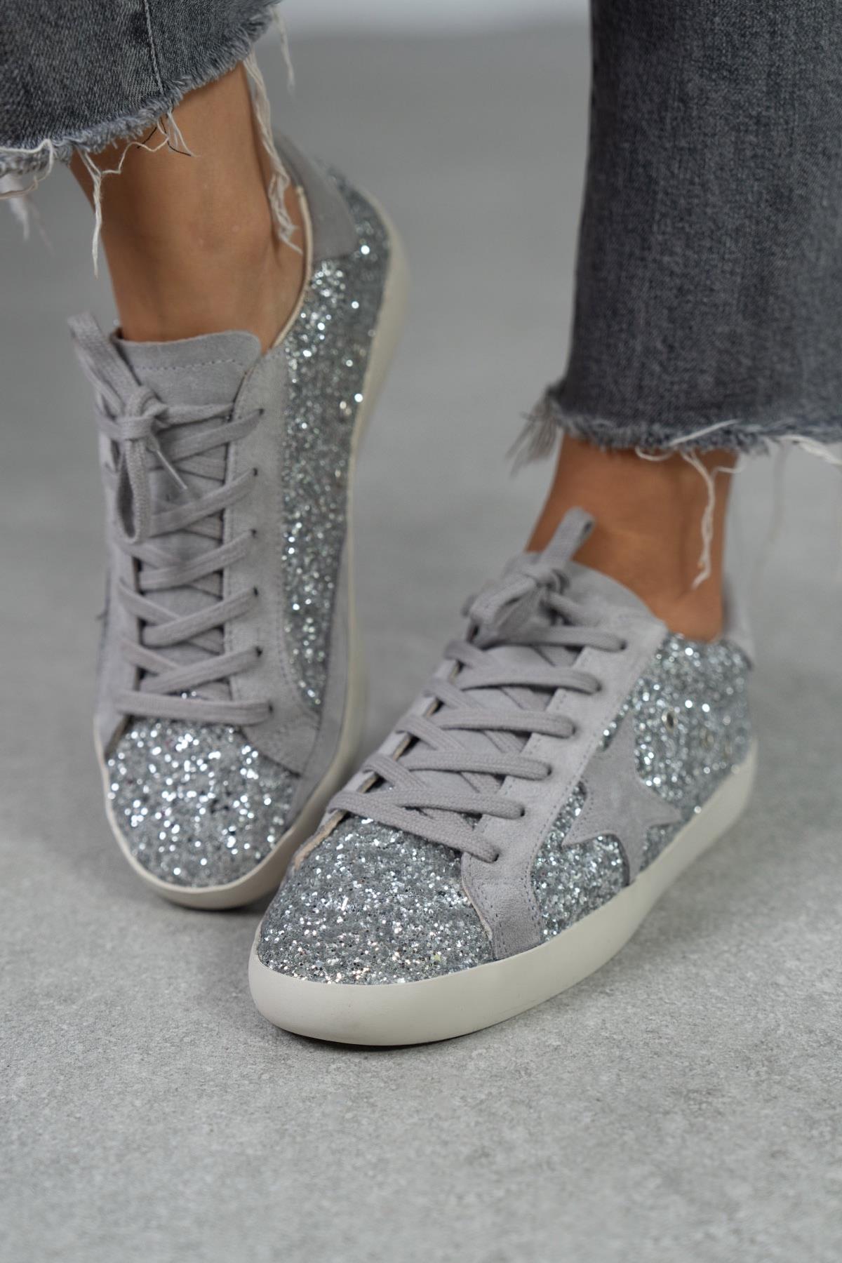 STAR GRİ SİMLİ SNEAKER GRİ