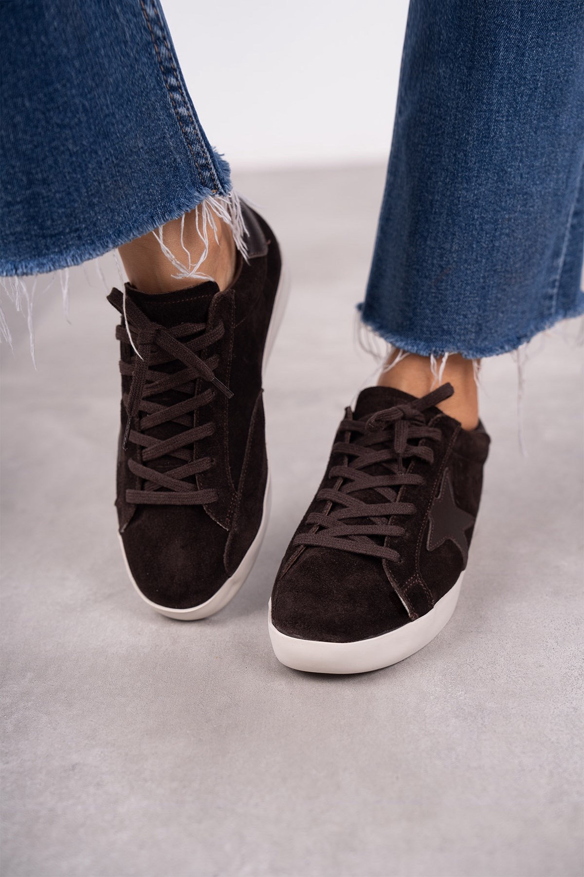 STAR KOYU KAHVE SÜET SNEAKER KAHVE
