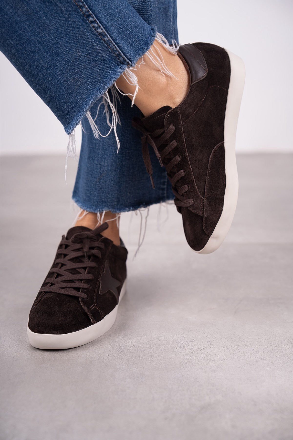 STAR KOYU KAHVE SÜET SNEAKER KAHVE