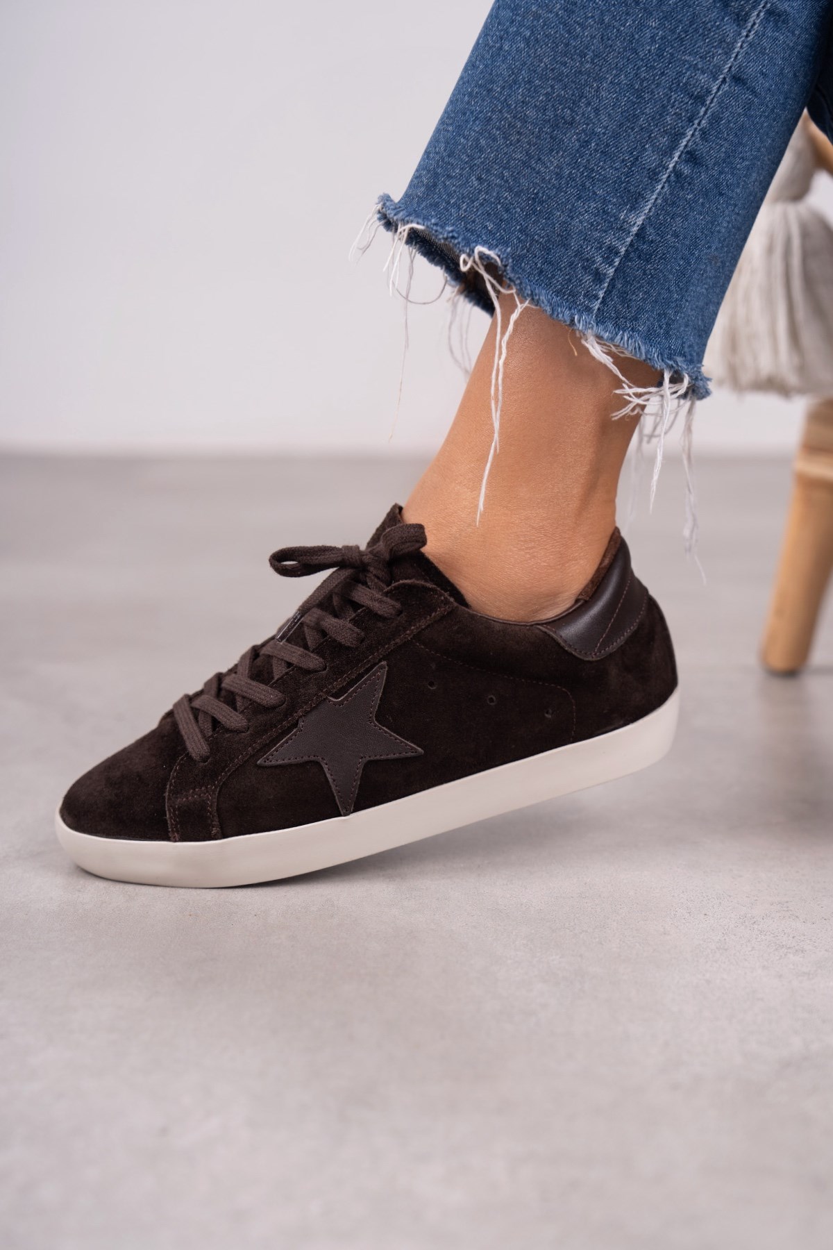 STAR KOYU KAHVE SÜET SNEAKER KAHVE