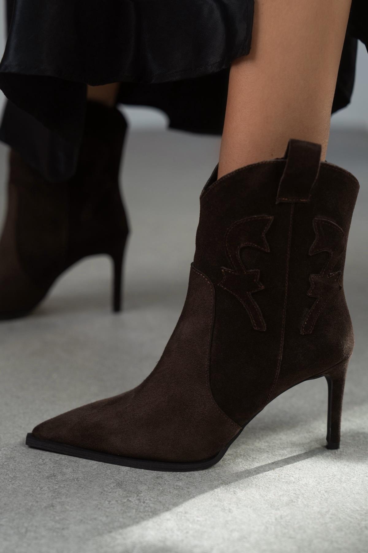 STRİNG KOYU KAHVE SÜET BOTTİE KAHVE