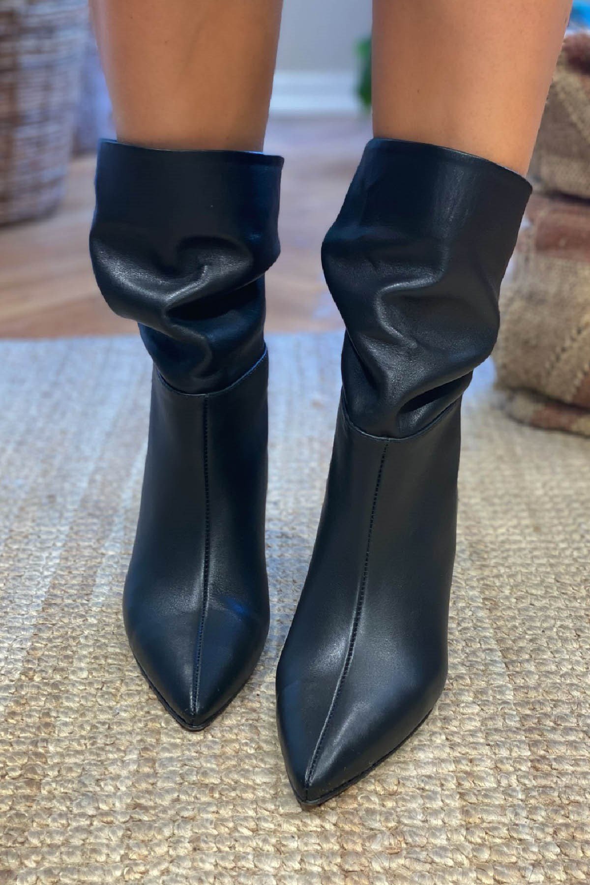 TİNA SİYAH DERİ BOT SİYAH