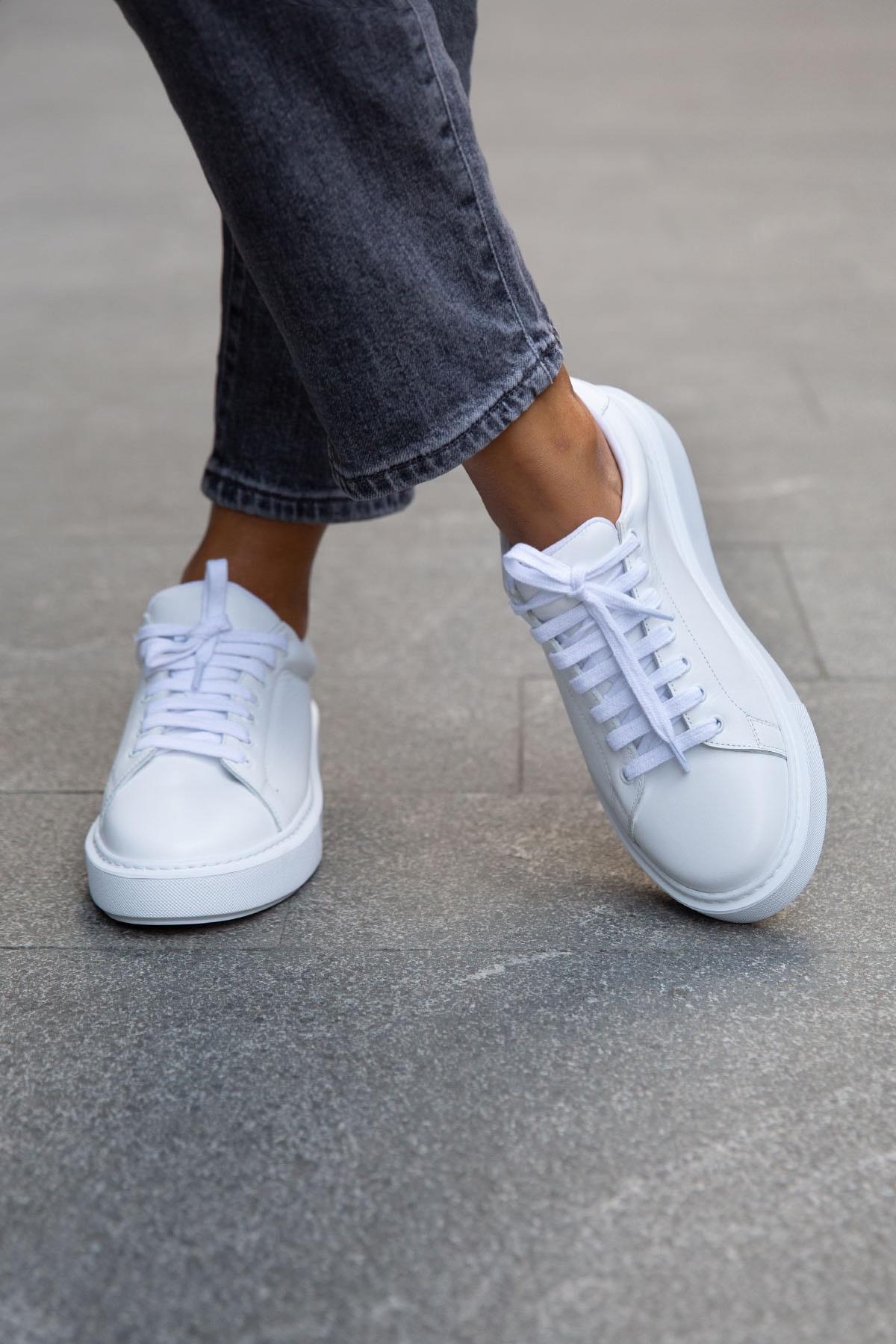 WAY BEYAZ DERİ SNEAKER BEYAZ