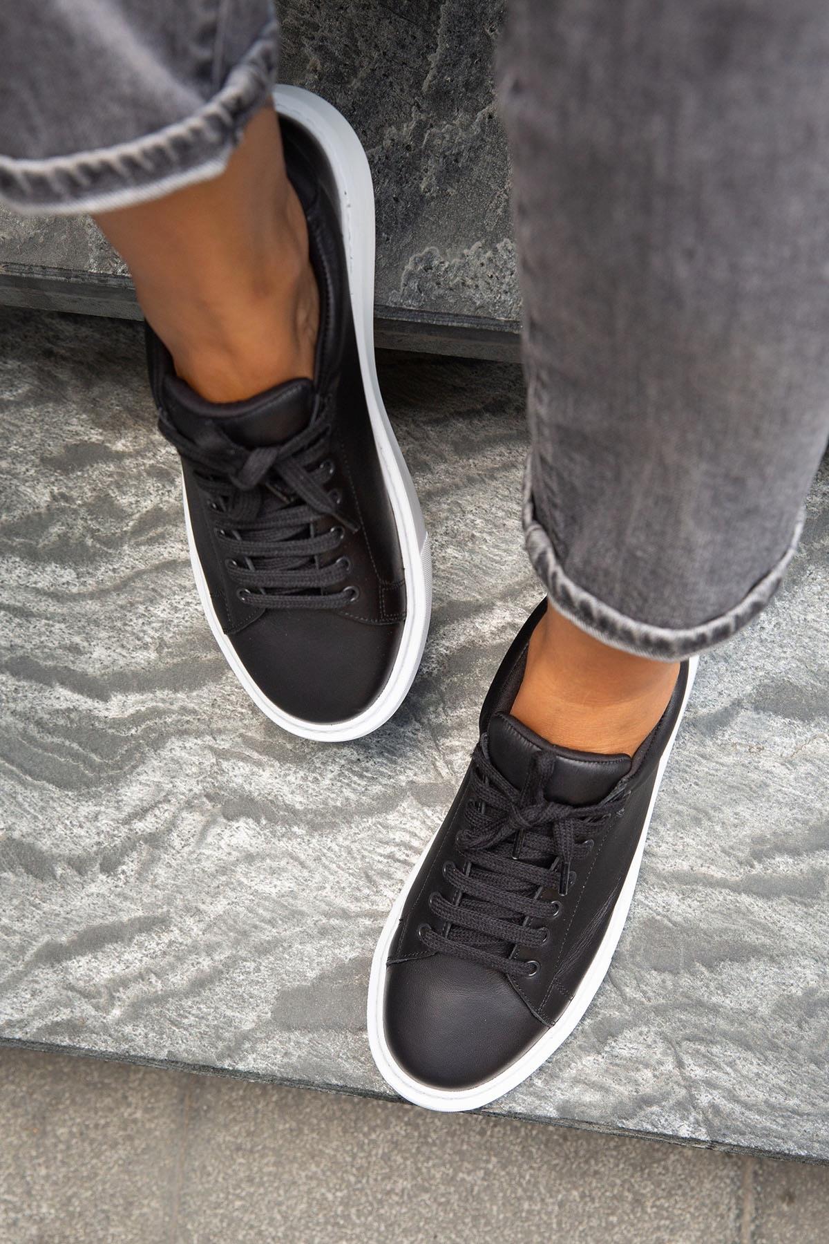 WAY SİYAH DERİ SNEAKER SİYAH