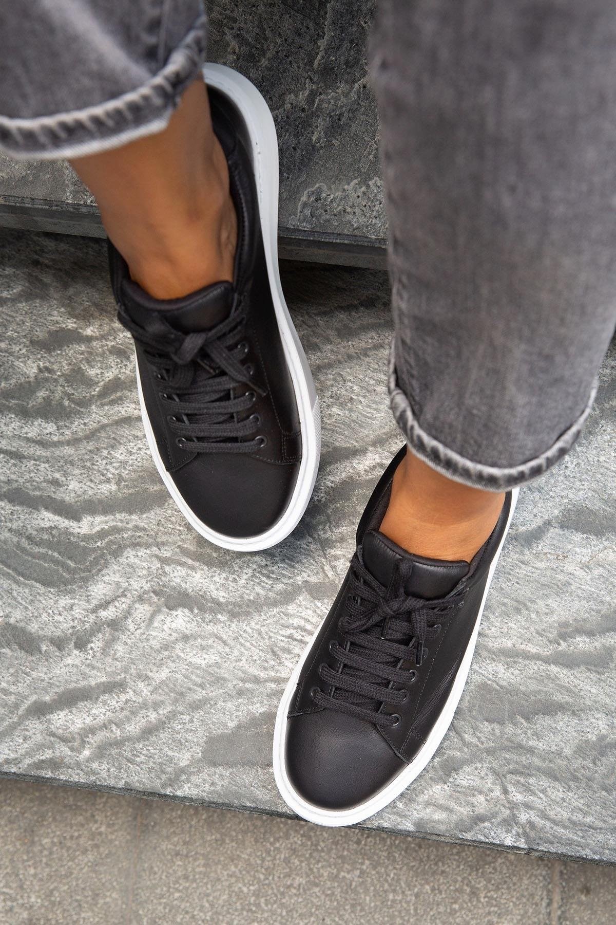 WAY SNEAKER SİYAH DERİ