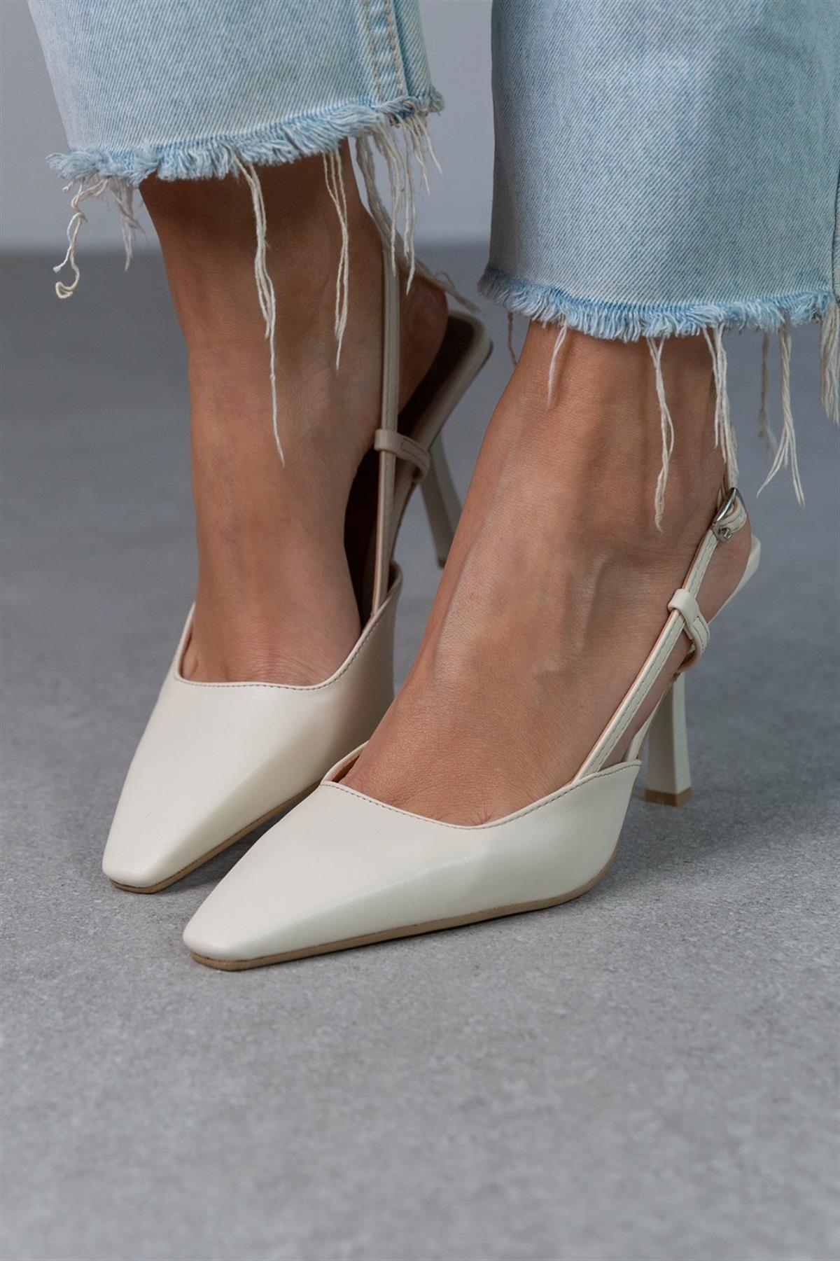 ZETA EKRU DERİ AYAKKABI EKRU