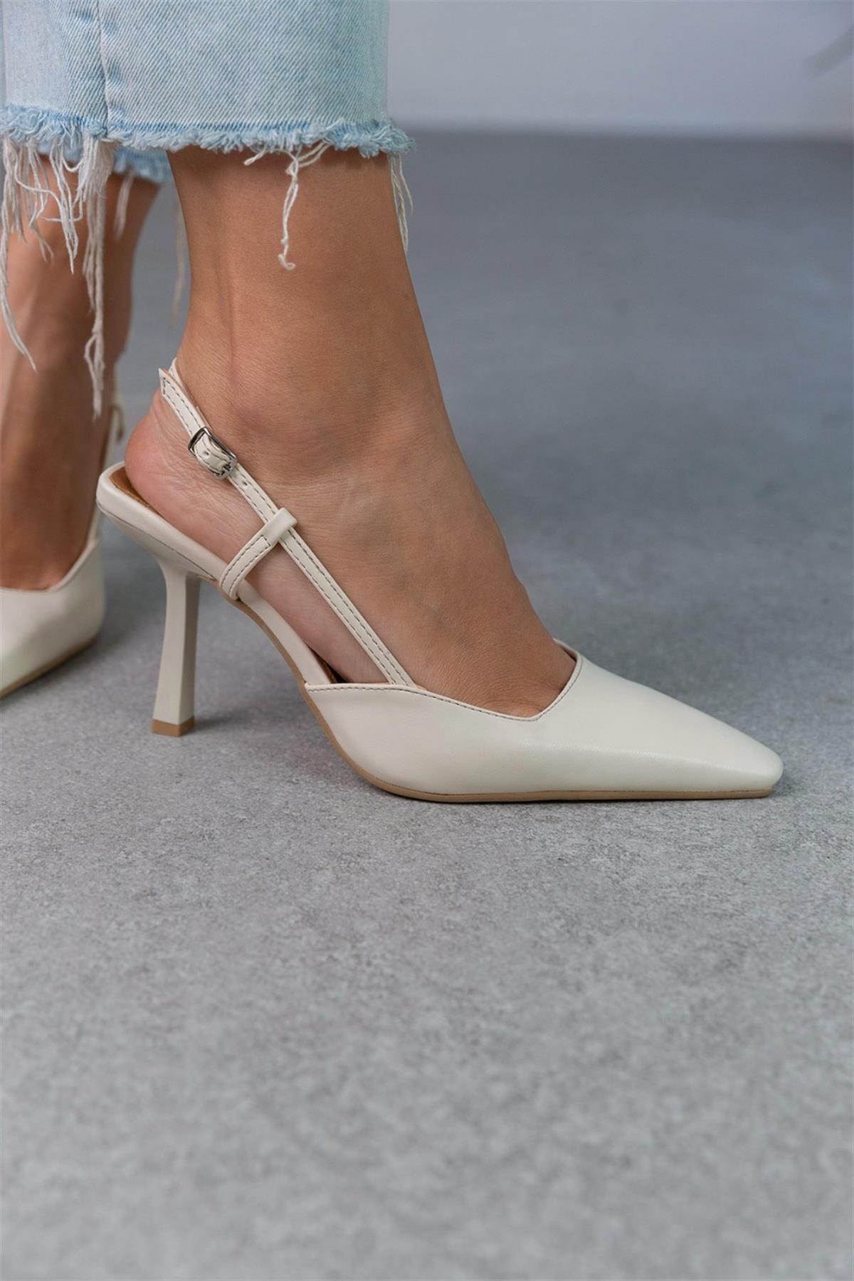 ZETA EKRU DERİ AYAKKABI EKRU