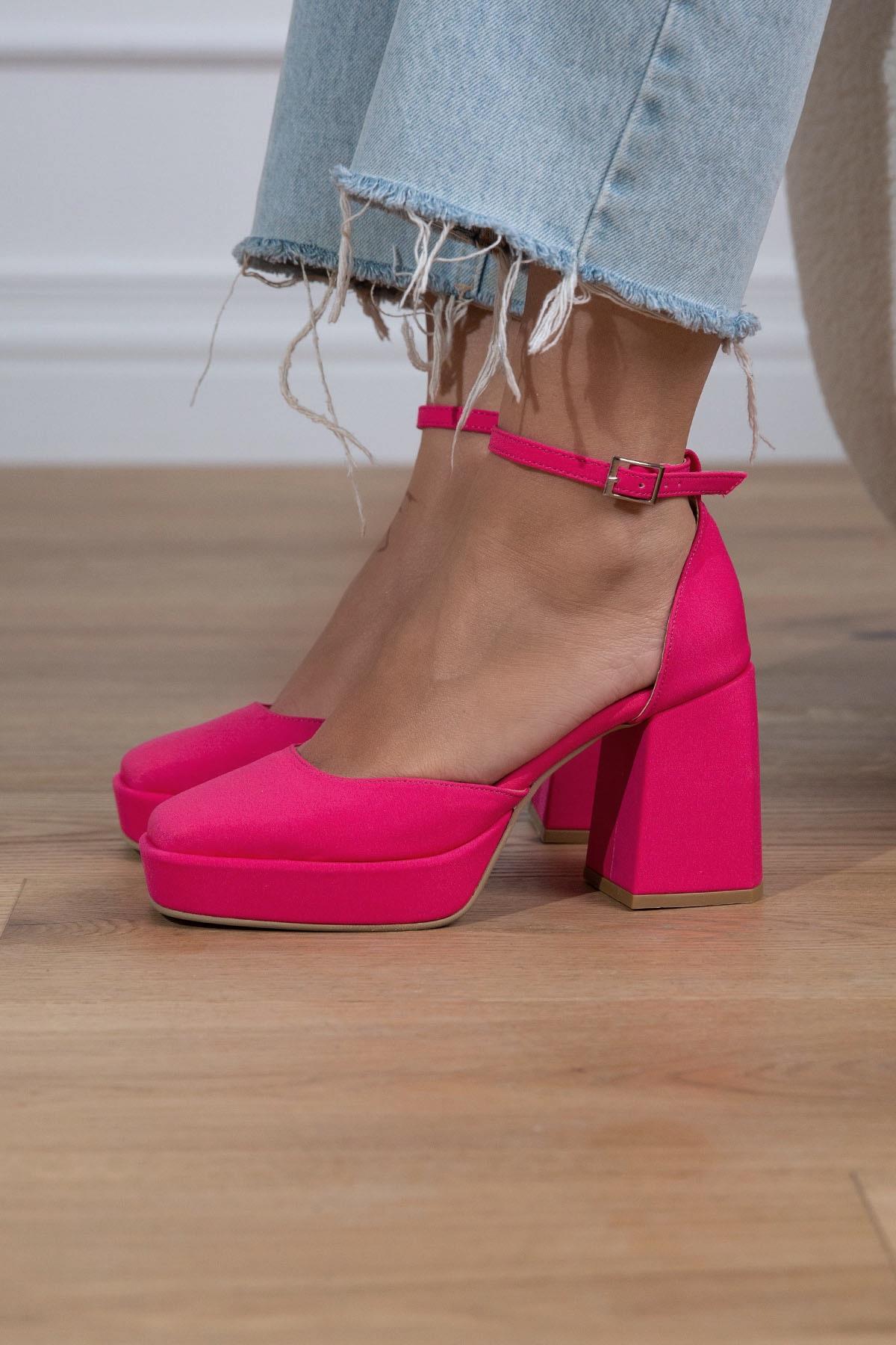 KATE PEMBE MAT SATEN AYAKKABI PEMBE