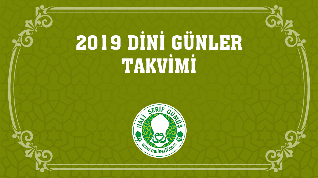 2019 Dini Günler Takvimi