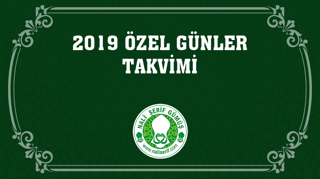 2019 Özel Günler Takvimi