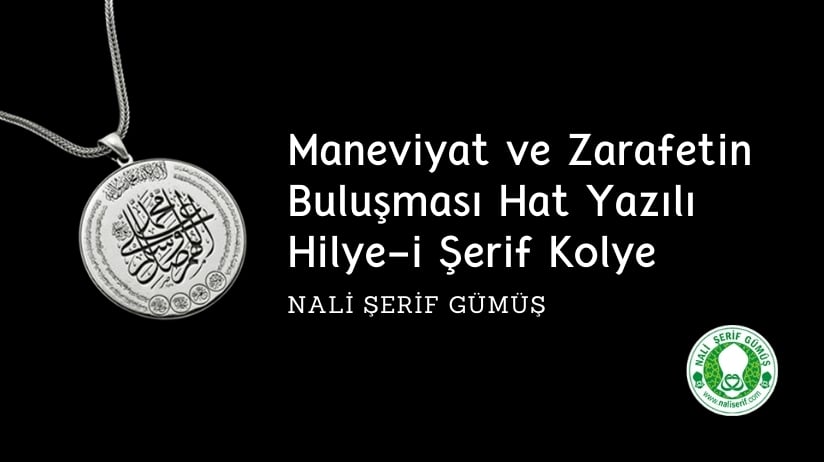 erkek gümüş kolye, Hilye-i Şerif Gümüş Kolye, dini kolye, islami kolye