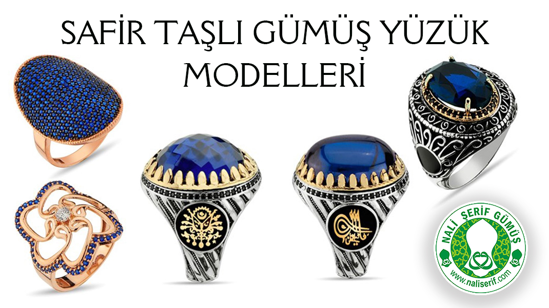 Safir Taşlı Gümüş Yüzük Modelleri